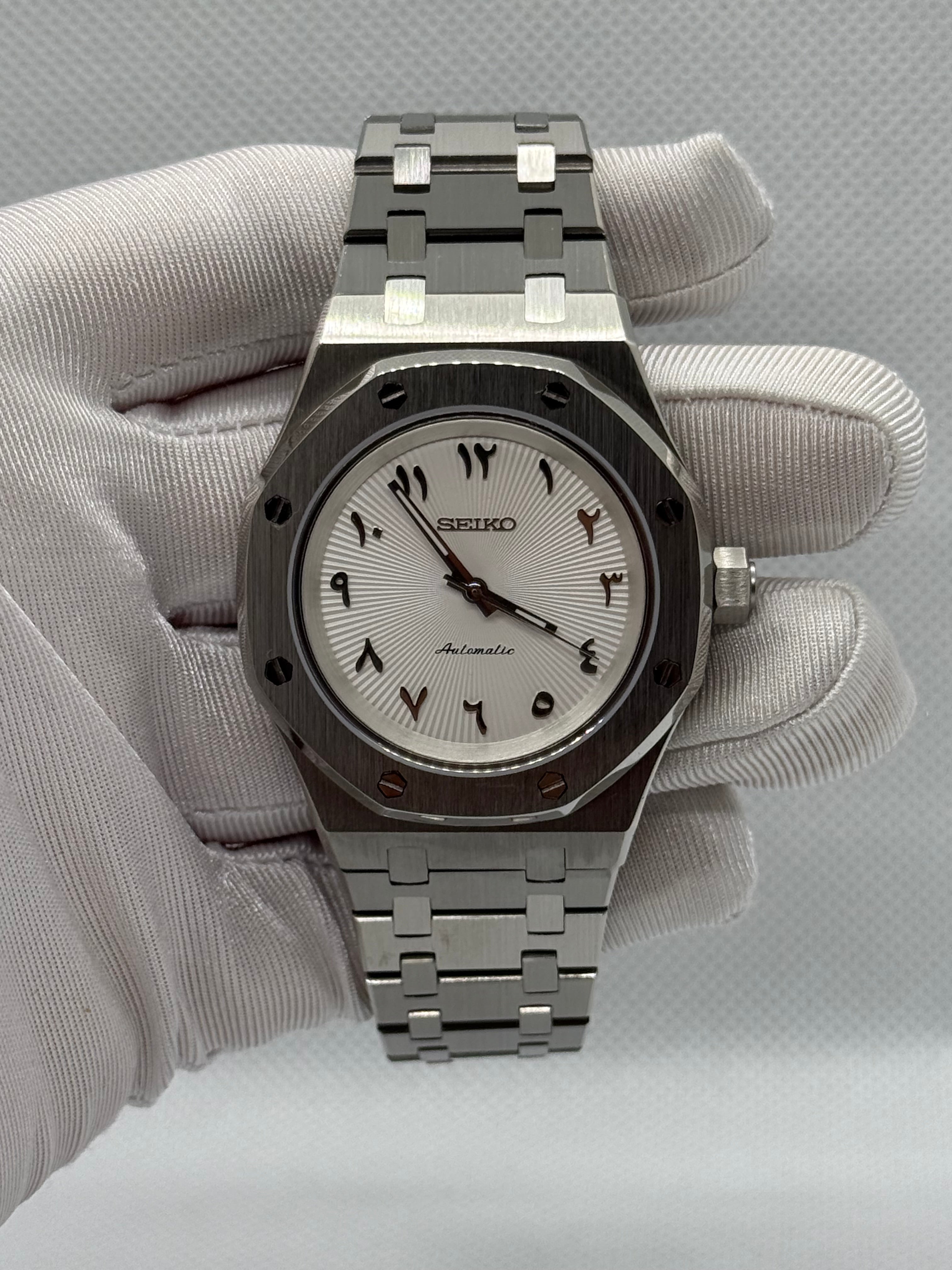 SEIKOAK Arabic white - Time2Seiko