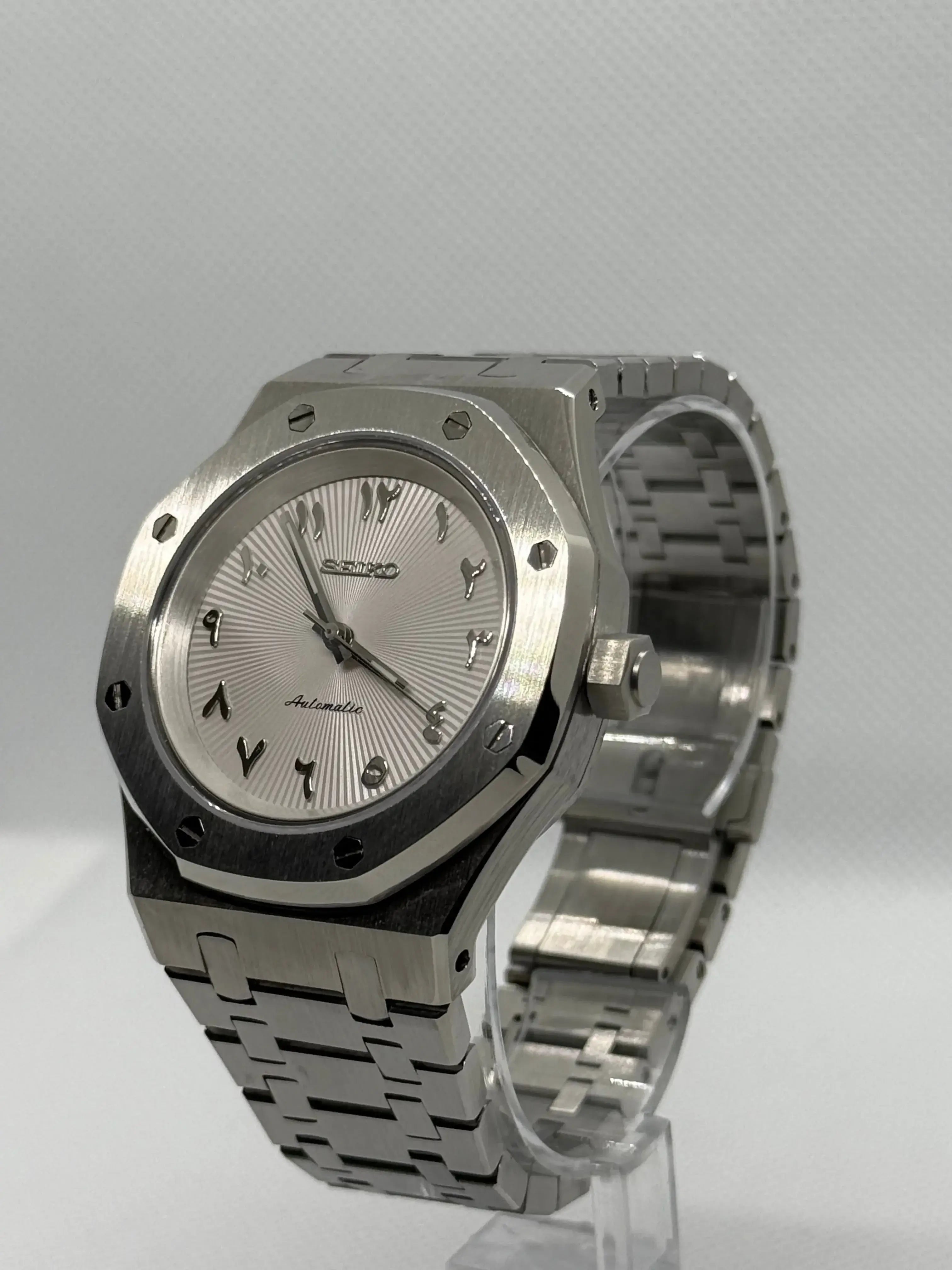 SEIKOAK Arabic white - Montre personnalisée Time2Seiko