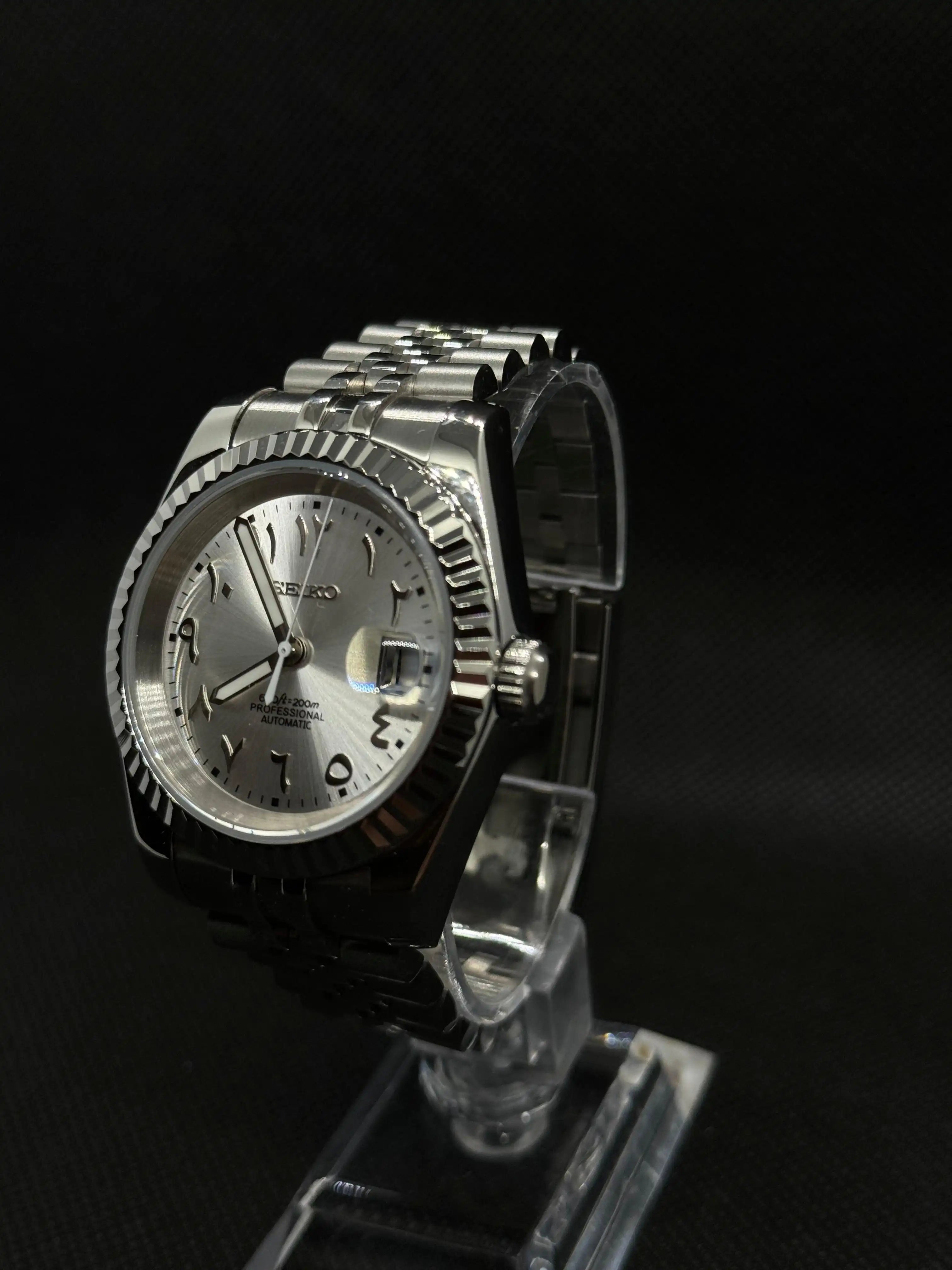 SEIKOJUST Arabic silver - Montre personnalisée Time2Seiko