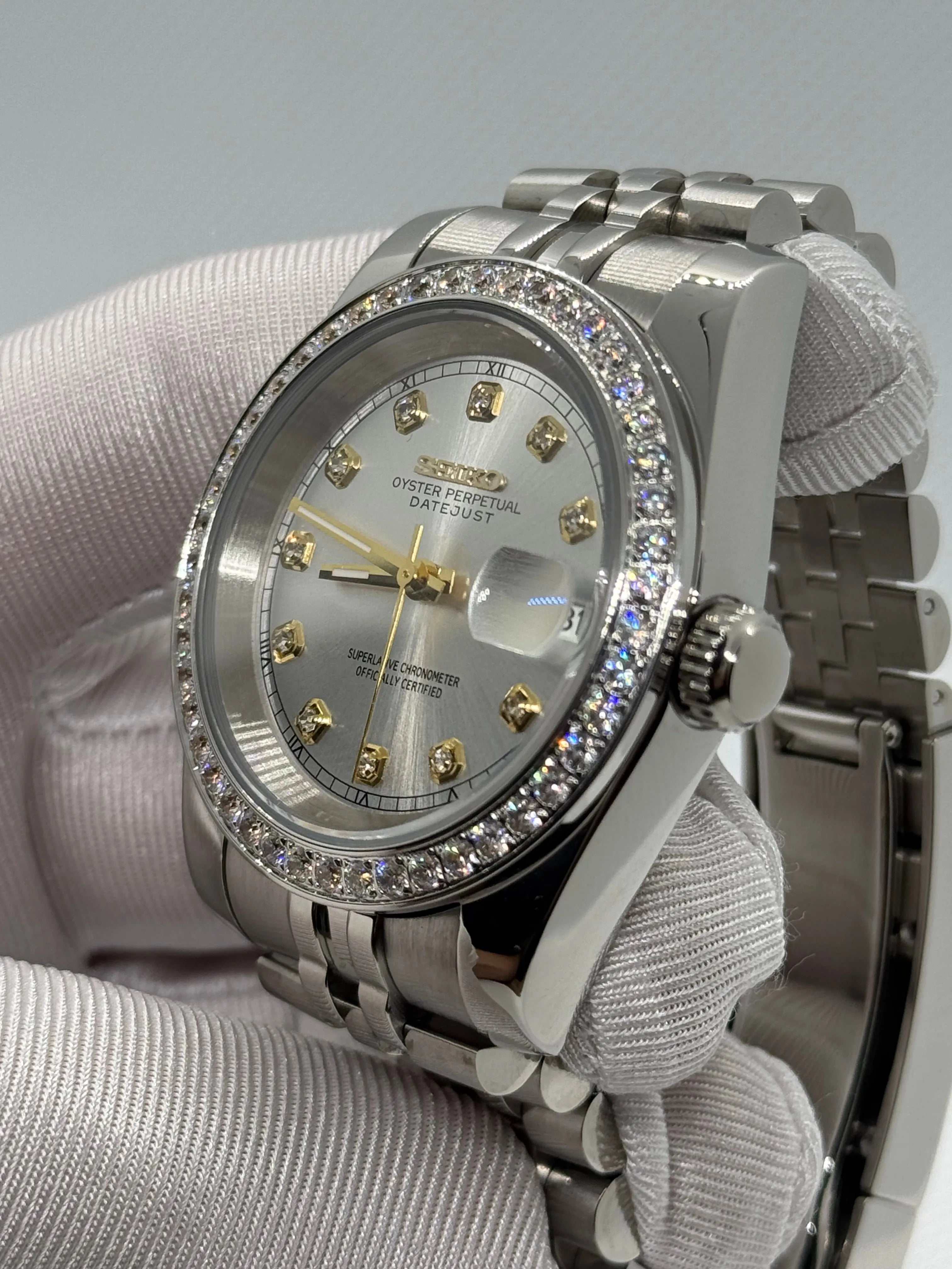 SEIKOJUST silver diamond - Montre personnalisée Time2Seiko