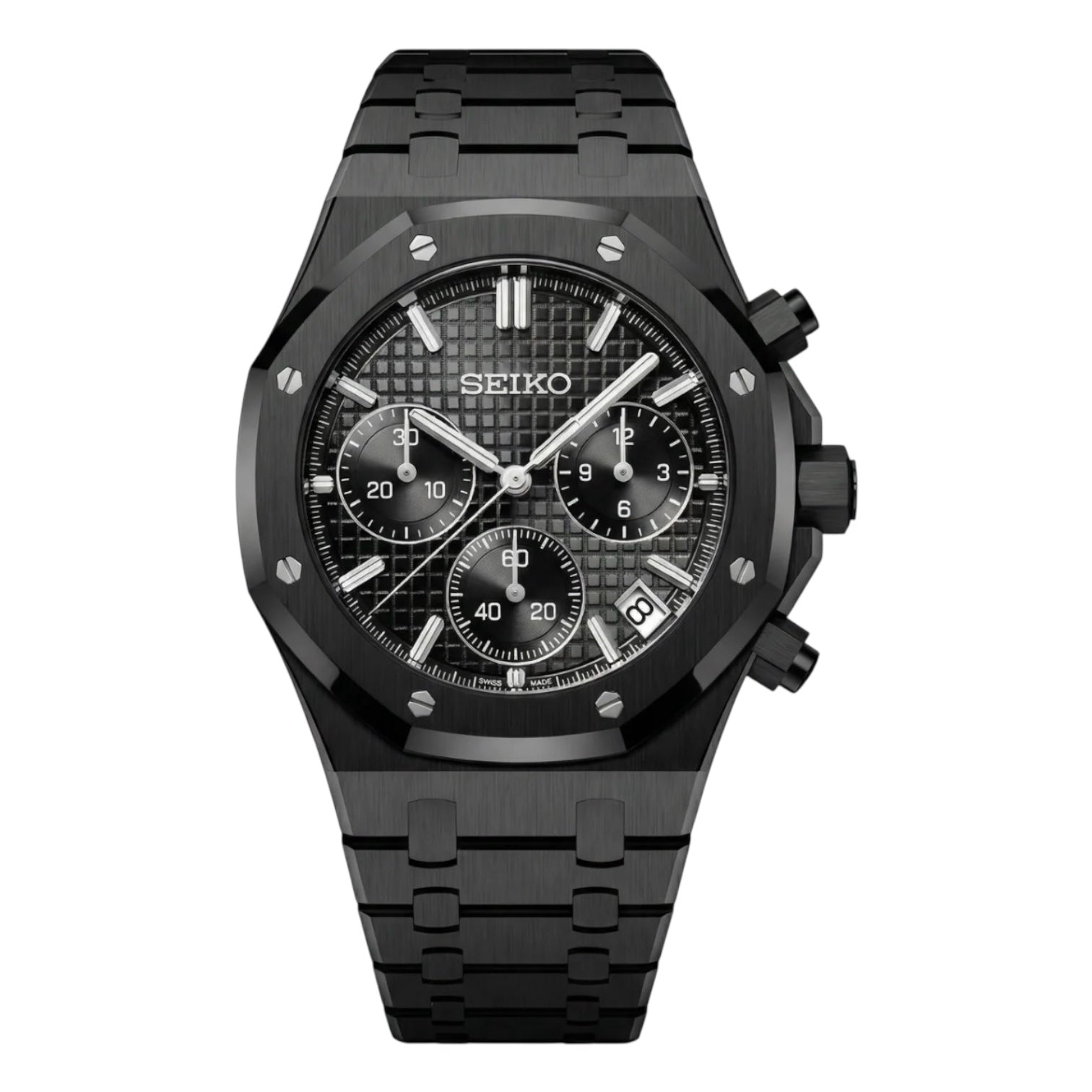 Montre Seiko Mod SEIKOAK chrono black edition - Time2Seiko
