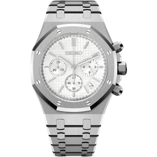 Montre Seiko Mod SEIKOAK chronographe argent - Time2Seiko
