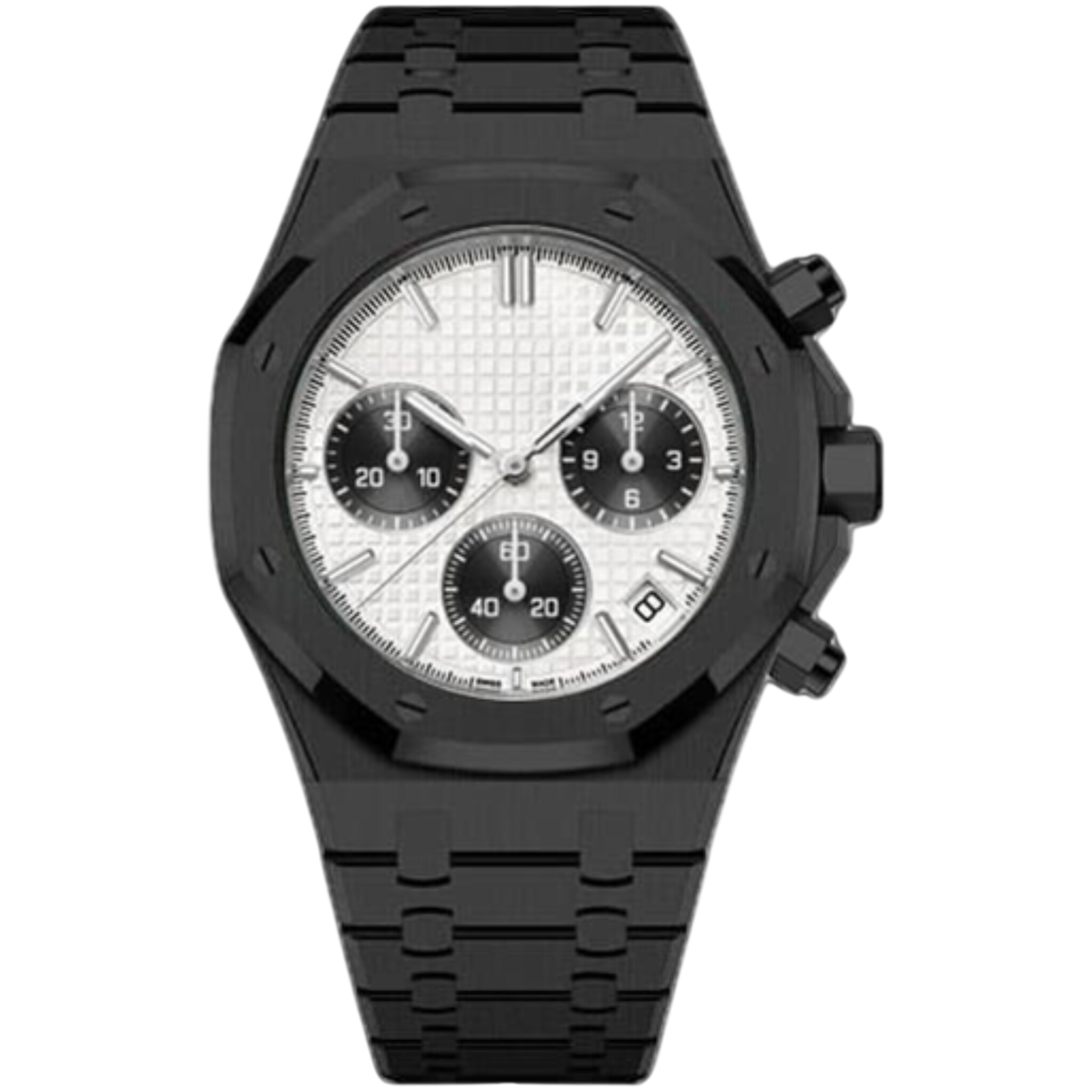 Montre Seiko mod SEIKOAK Panda, vue de face — Time2Seiko