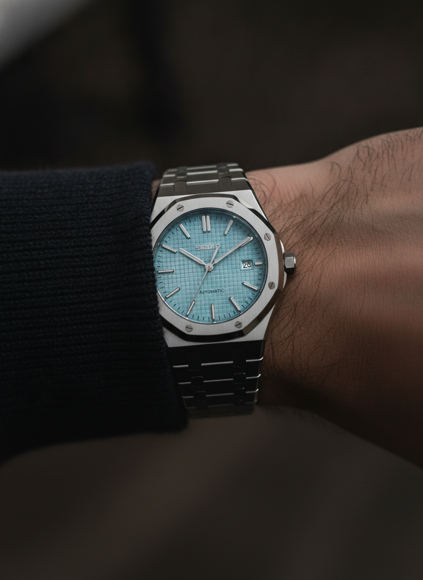 Montre Seiko Mod SEIKOAK Tiffany portée au poignet