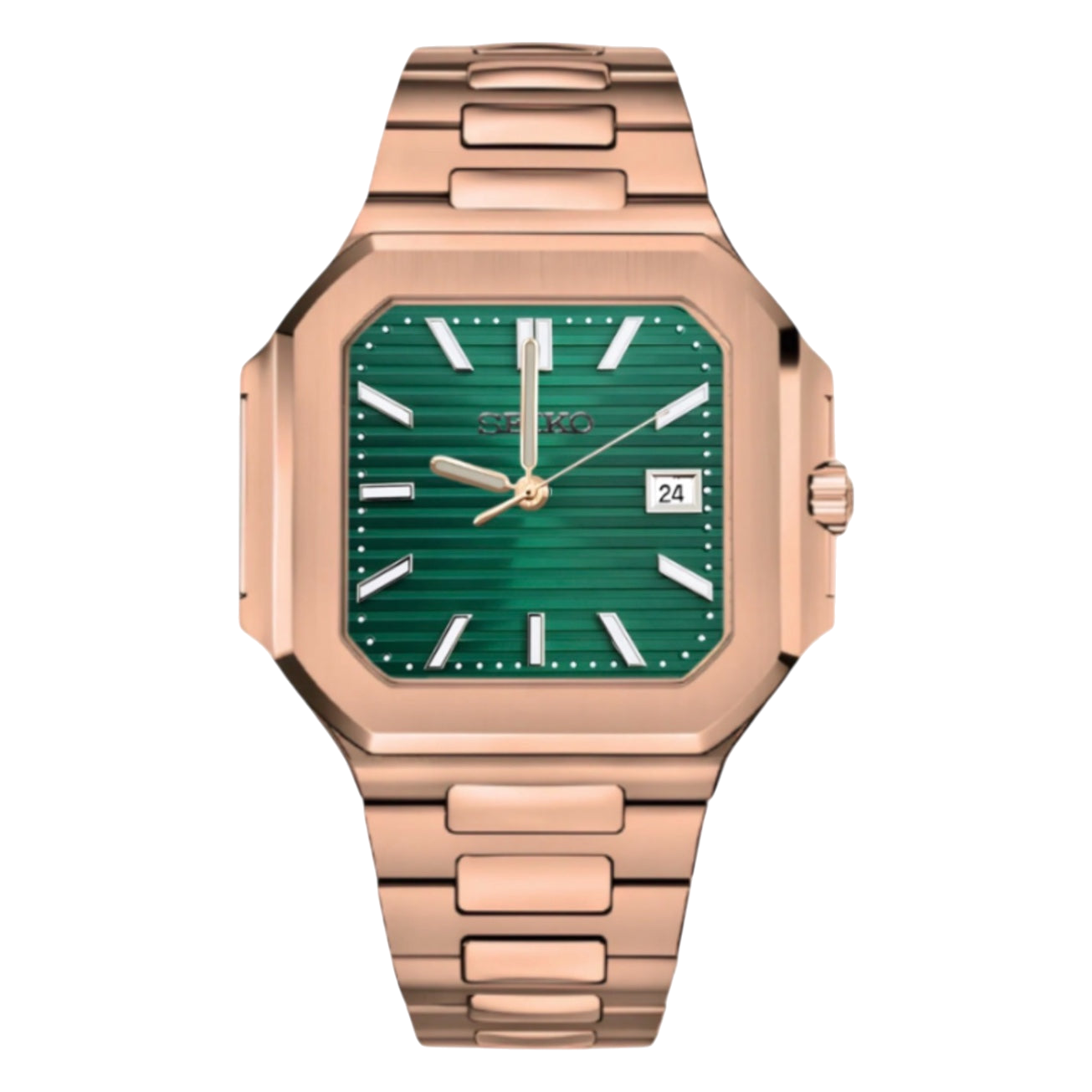 Montre Seiko Mod SEIKOCUB or rose verte - Time2Seiko