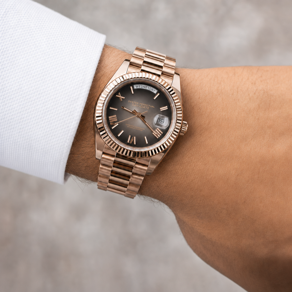 Montre Seiko mod SEIKODATE chocolat II portée au poignet — Time2Seiko
