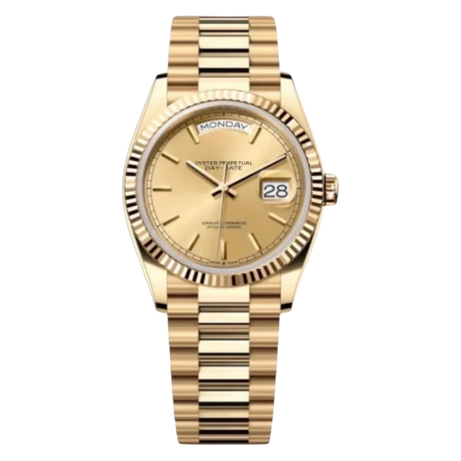 Montre Seiko mod SEIKODATE or, sur fond blanc — Time2Seiko