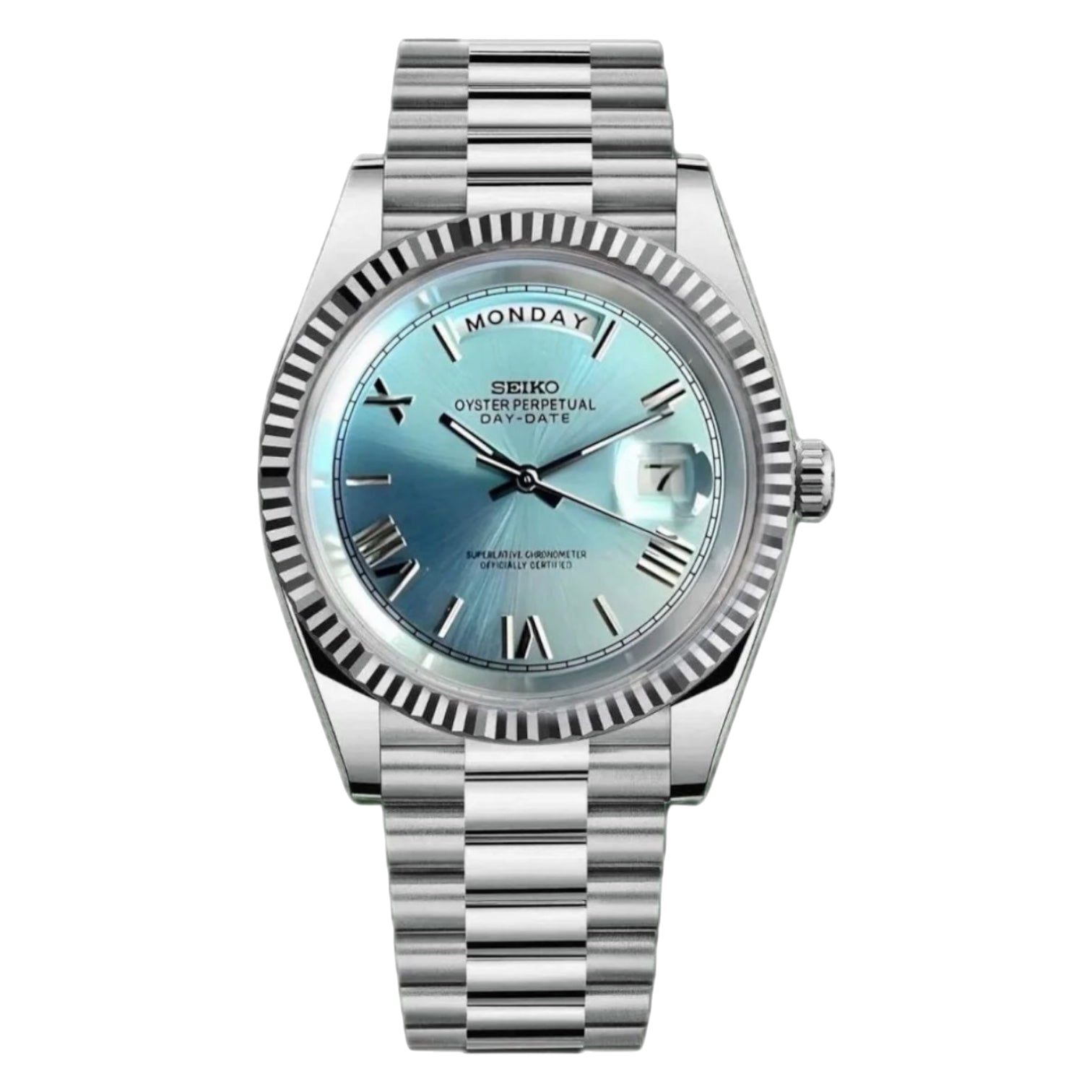 Montre Seiko Mod SEIKODATE roman bleu glacier - Time2Seiko