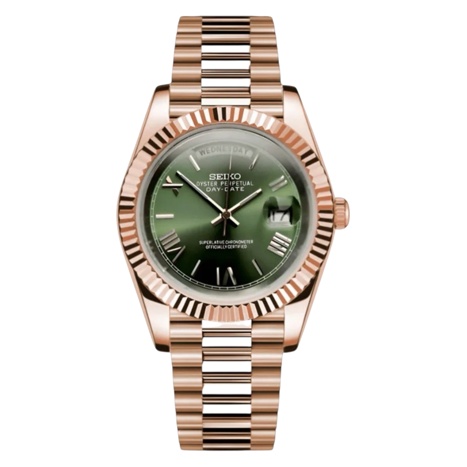 Montre Seiko Mod SEIKODATE roman or rose olive - Time2Seiko