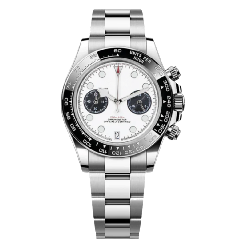Montre Seiko mod SEIKODOR chrono blanche, sur fond blanc — Time2Seiko