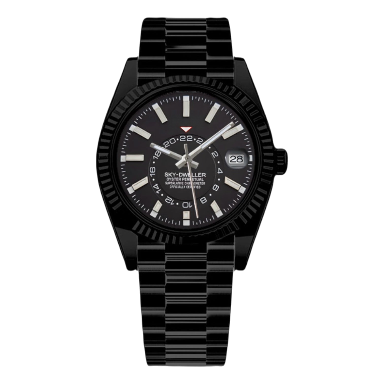 Montre Seiko mod SEIKODWELLER black edition, sur fond blanc — Time2Seiko