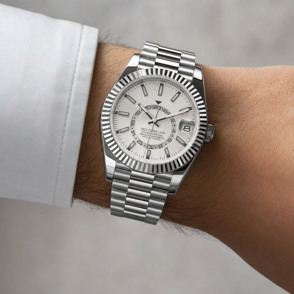 Montre Seiko mod SEIKODWELLER blanche II portée au poignet — Time2Seiko