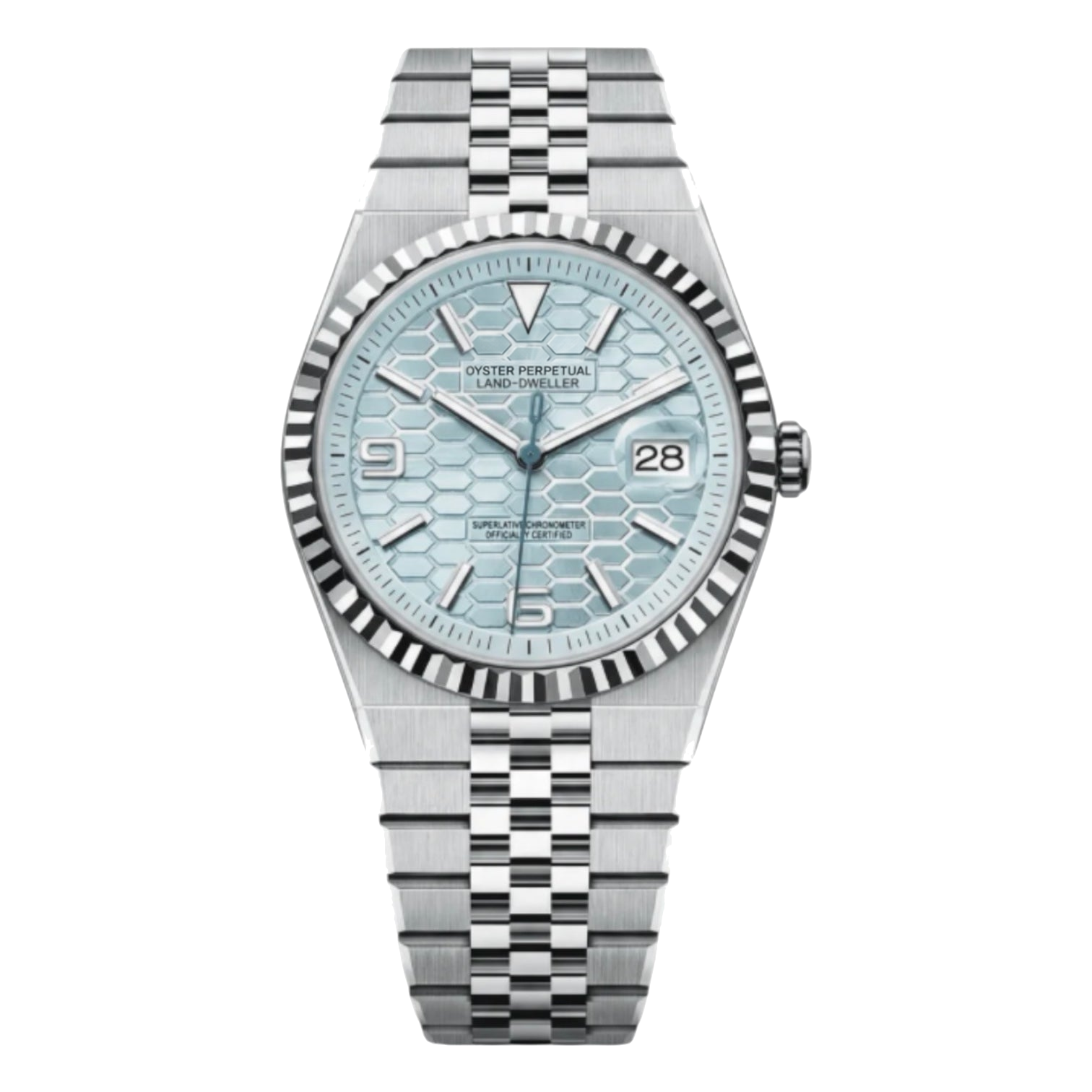 Montre Seiko mod SEIKODWELLER bleu glacier, sur fond blanc — Time2Seiko