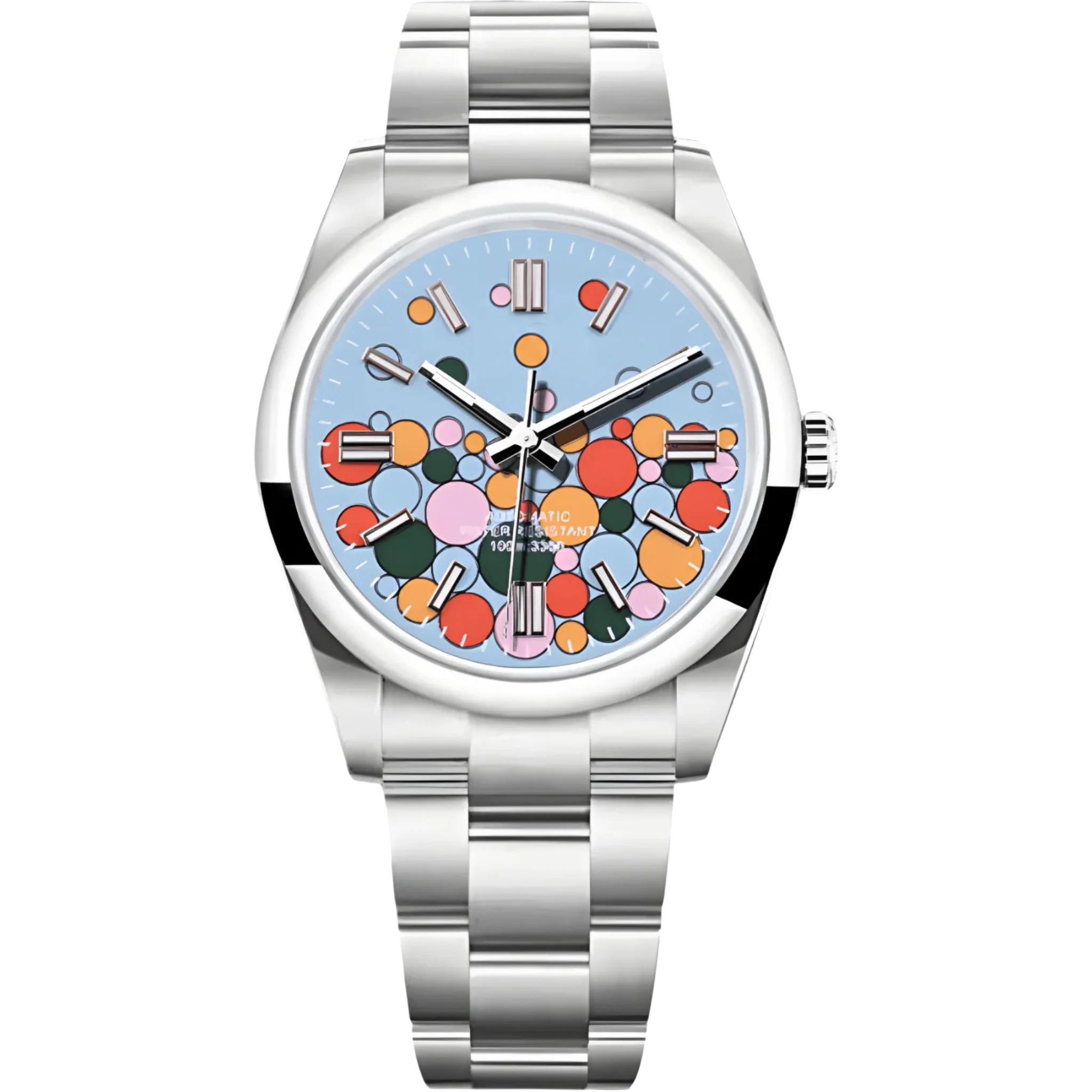 Montre Seiko mod SEIKOJUST oyster bubblegum, vue de face — Time2Seiko