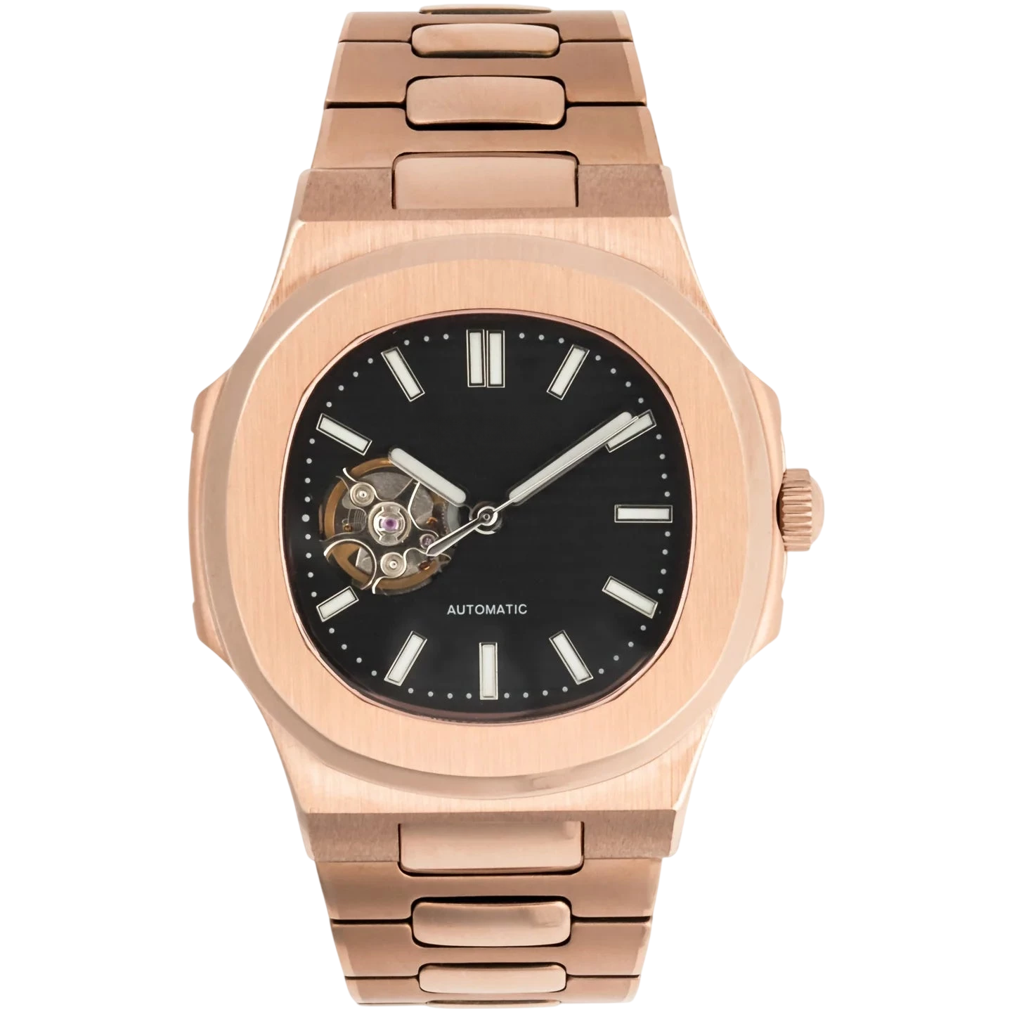 Montre Seiko mod SEIKOLUS rose cœur ouvert, vue de face — Time2Seiko