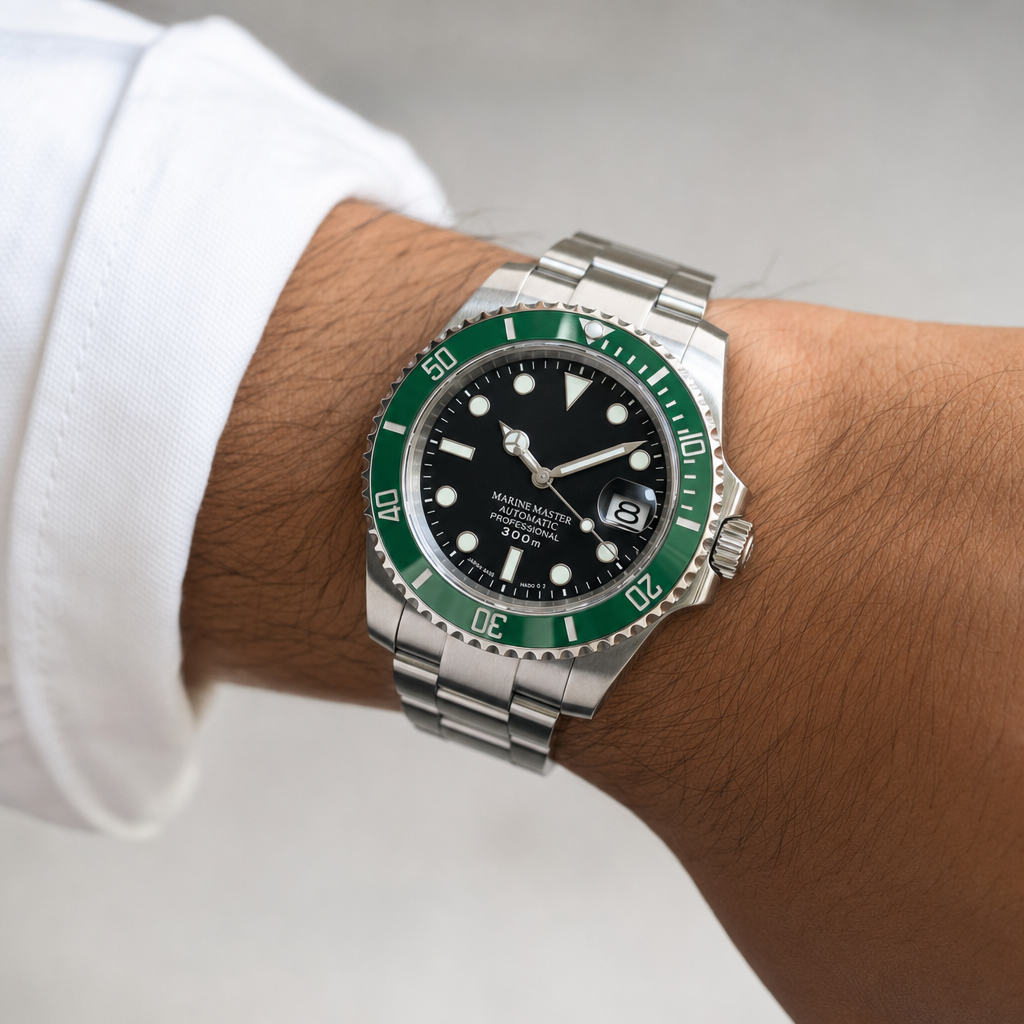 Montre Seiko mod SEIKOMARINER starbucks portée au poignet — Time2Seiko