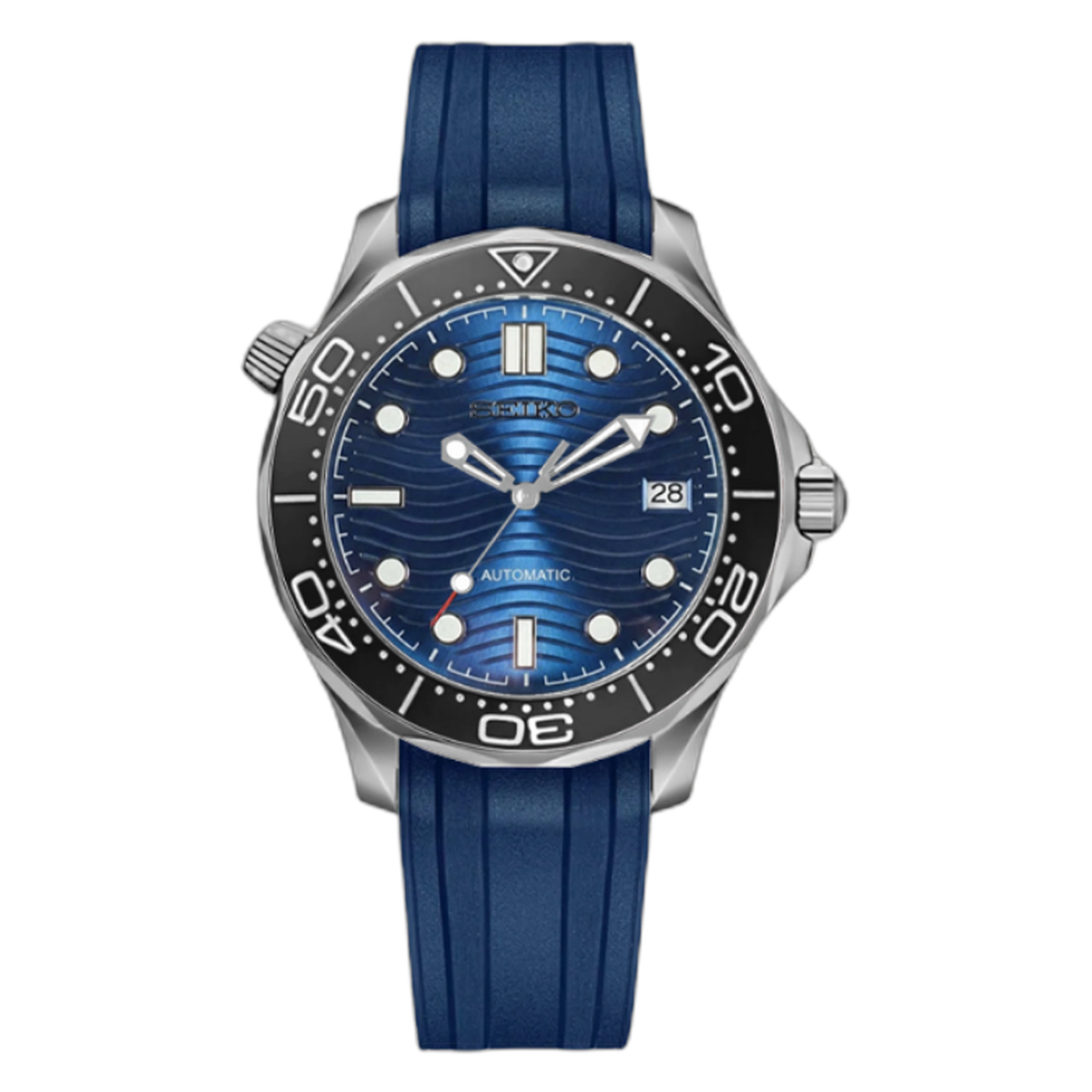 SEIKOMASTER blue rubber — cut-out packshot — Time2Seiko