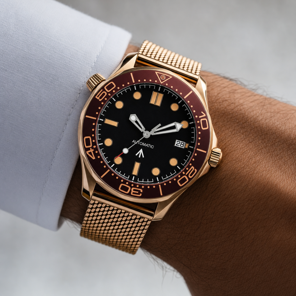 Montre Seiko mod SEIKOMASTER wine wire portée au poignet — Time2Seiko