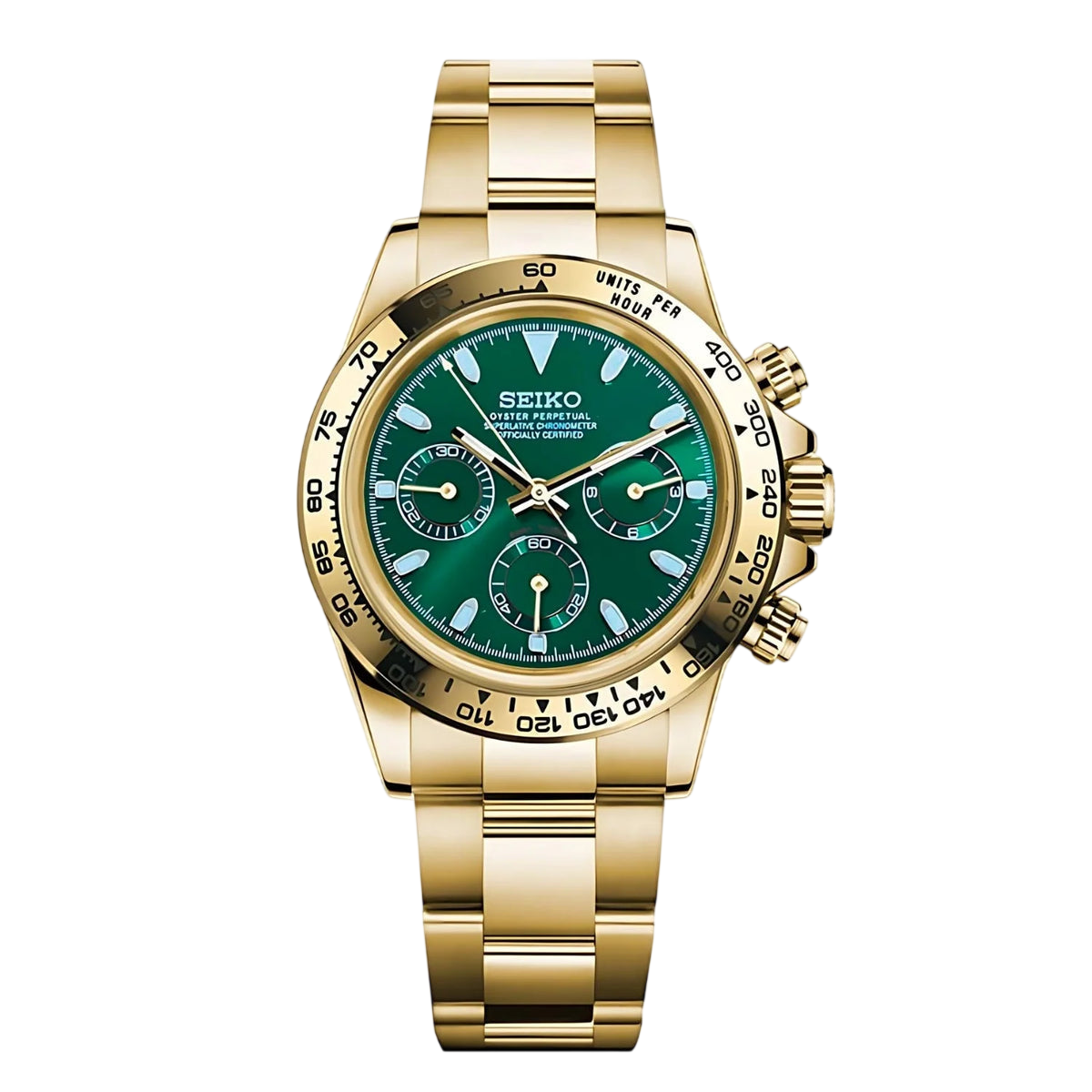 Montre Seiko Mod SEIKONA or verte - Time2Seiko