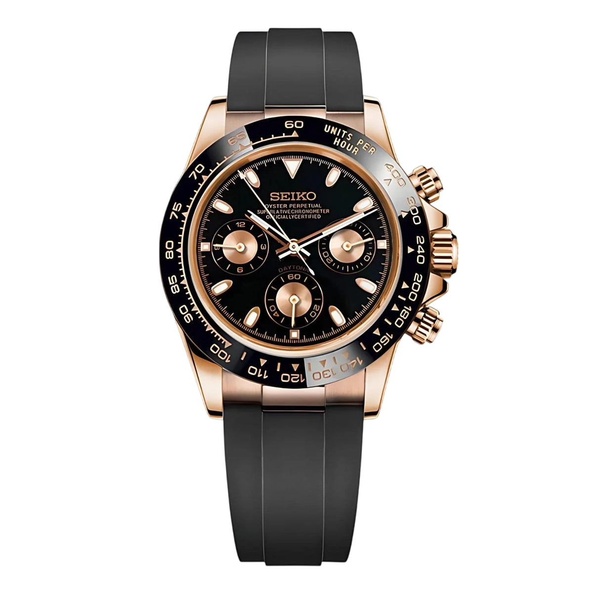 Montre Seiko Mod SEIKONA rose noire - Time2Seiko