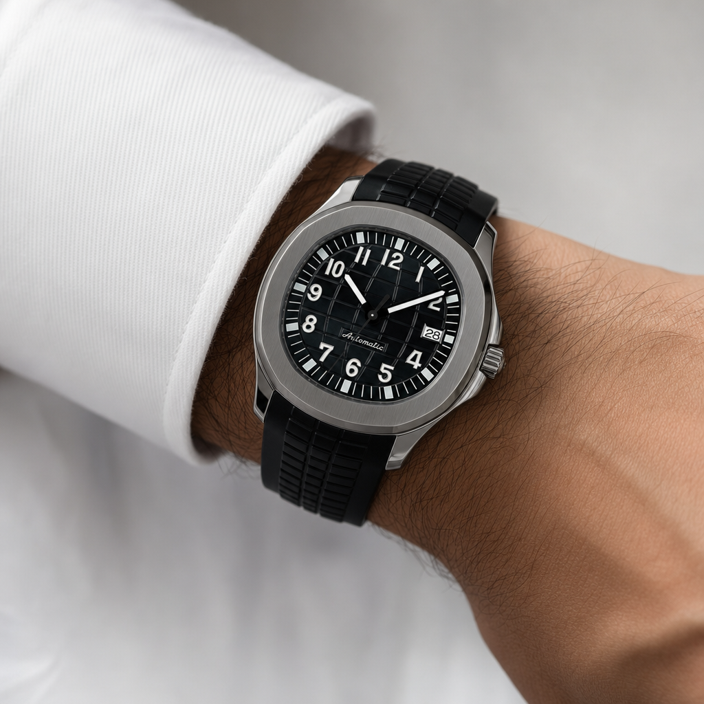 Montre Seiko mod SEIKONAUT black edition portée au poignet — Time2Seiko