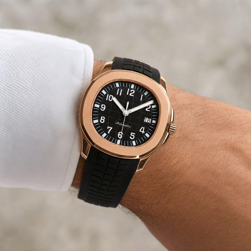 Montre Seiko mod SEIKONAUT or rose portée au poignet — Time2Seiko