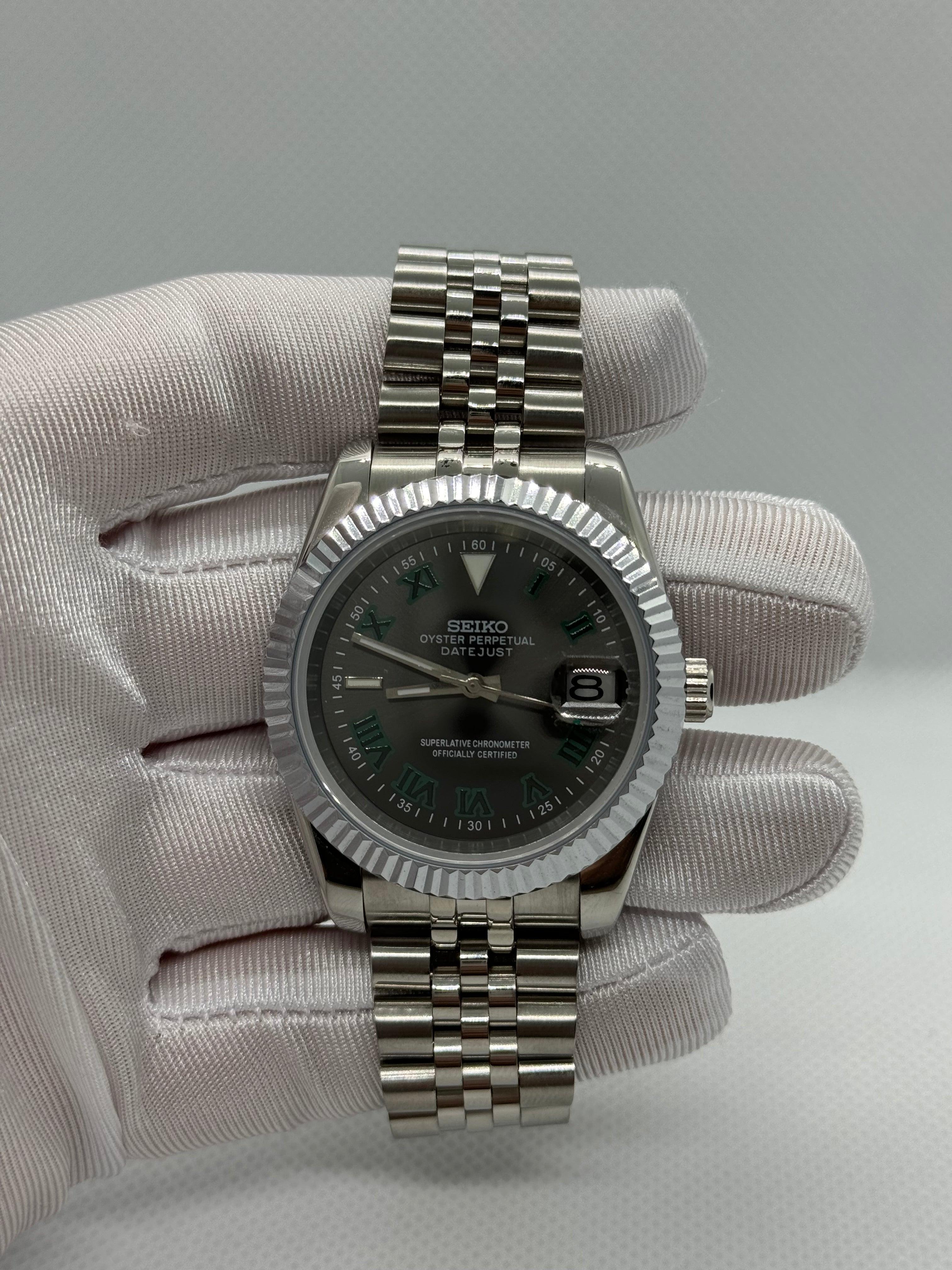 Seiko mod Datejust Wimbledon - Time2Seiko