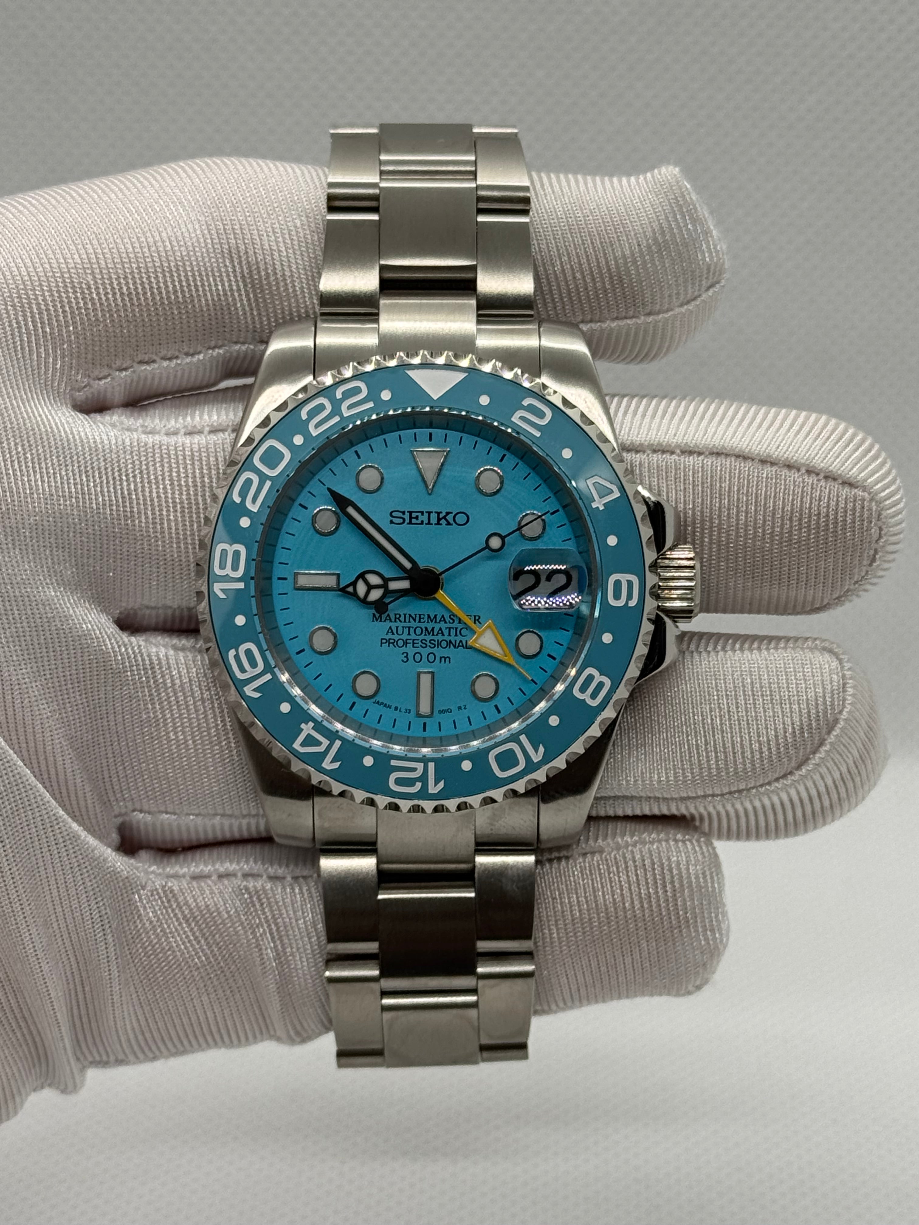 Seiko mod GMT blue