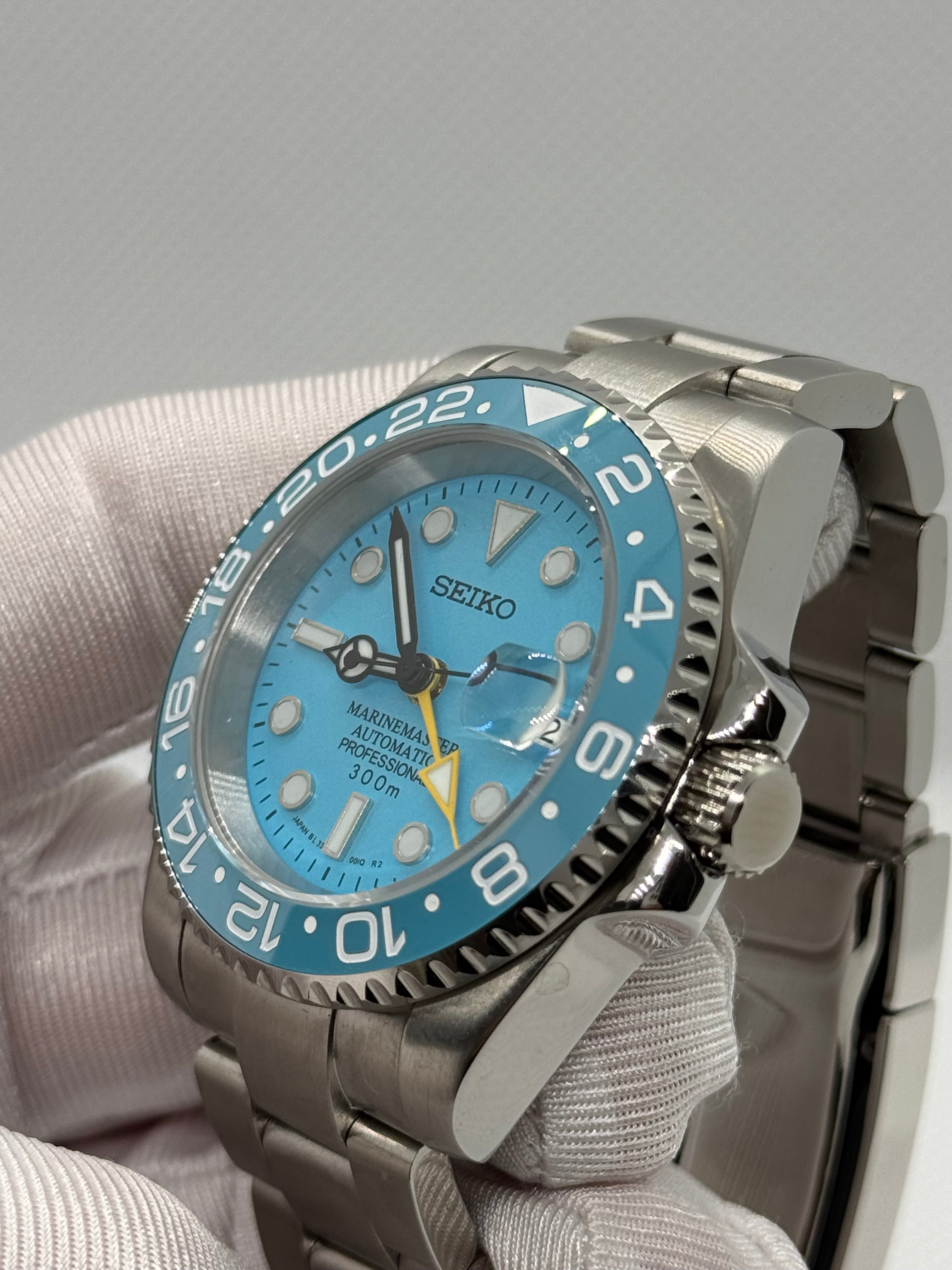 Seiko mod GMT blue