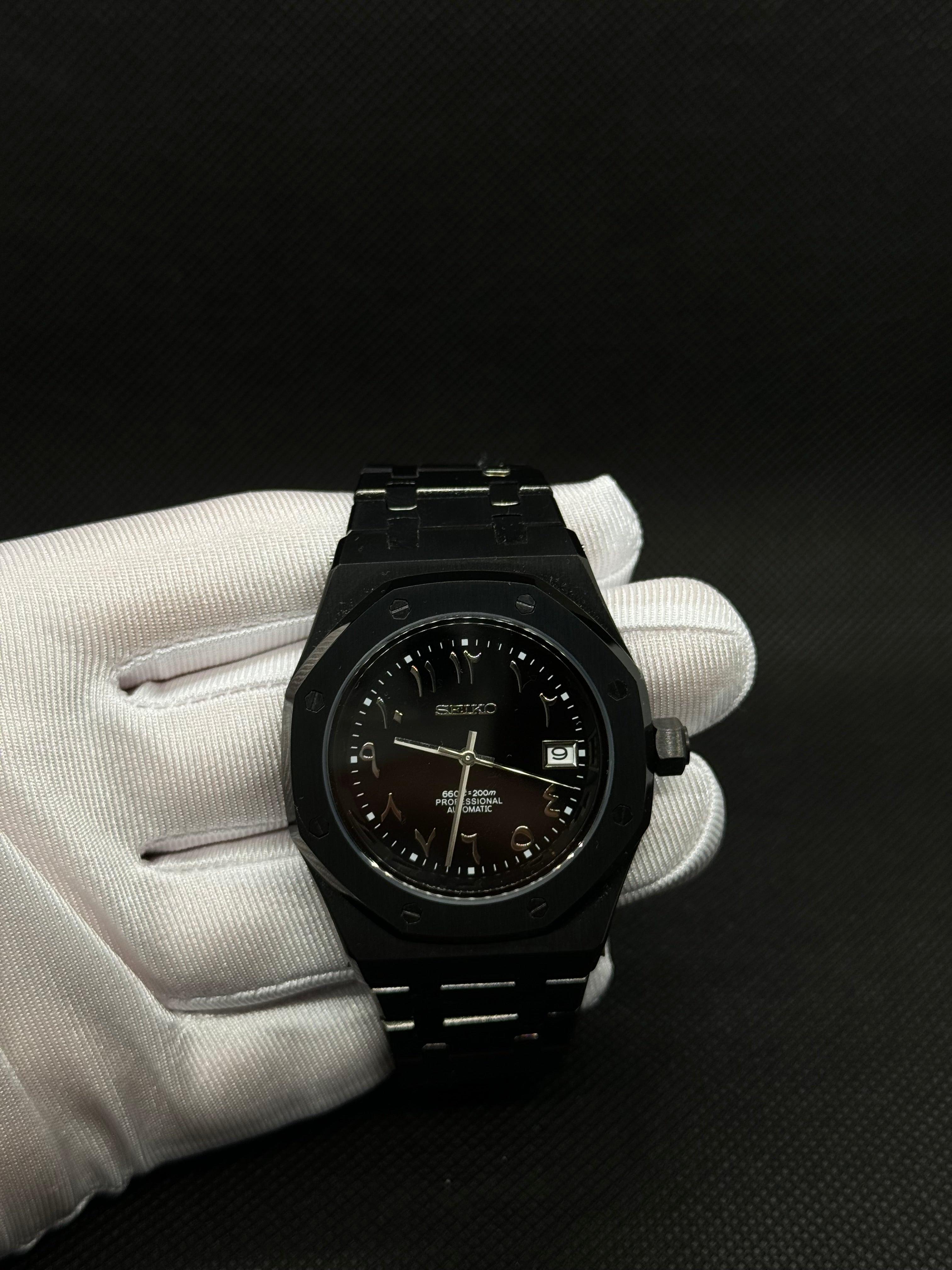 Seiko mod Royal oak full black - Time2Seiko