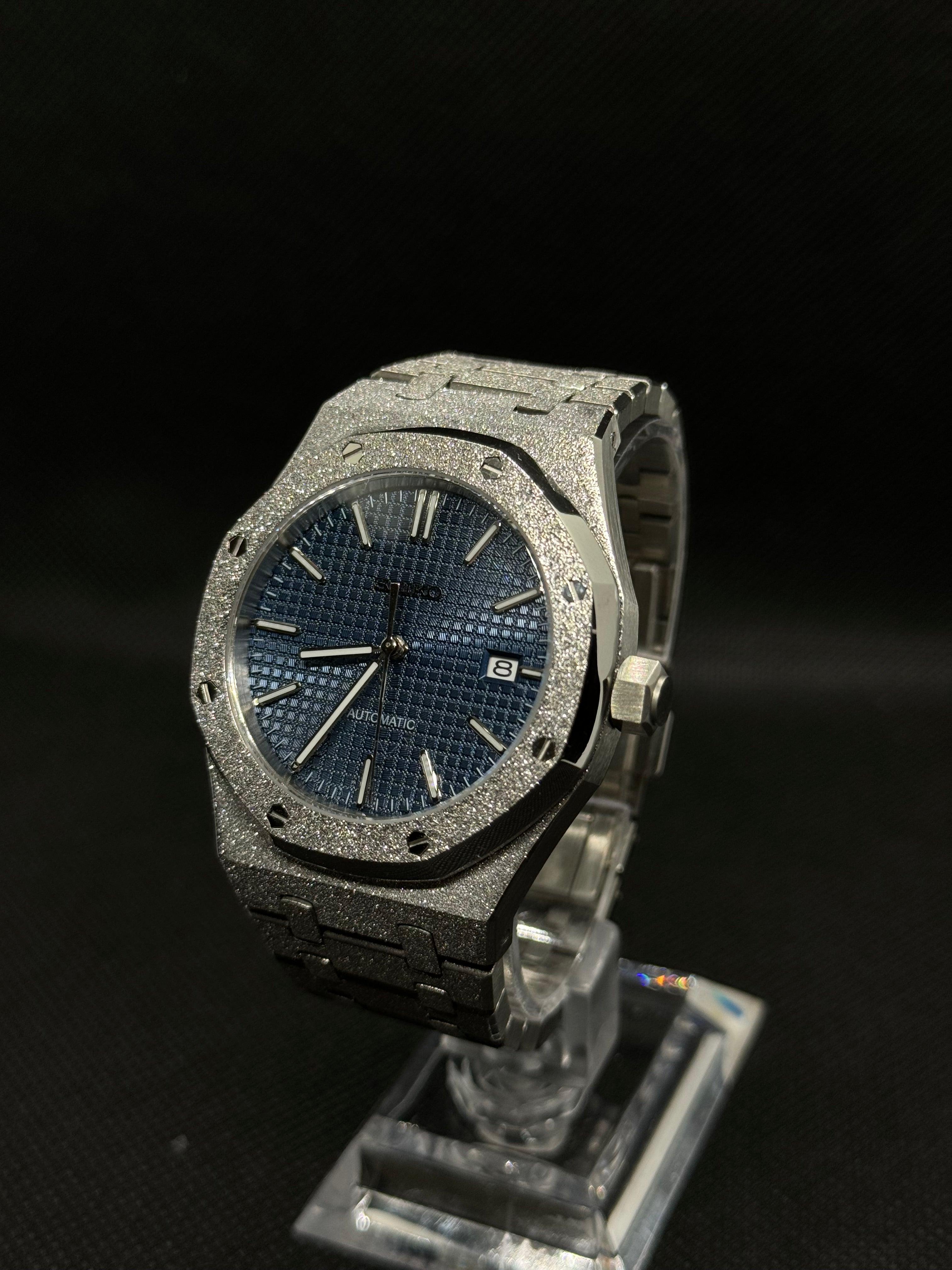 Seiko mod Royal Oak brillante bleue - Time2Seiko