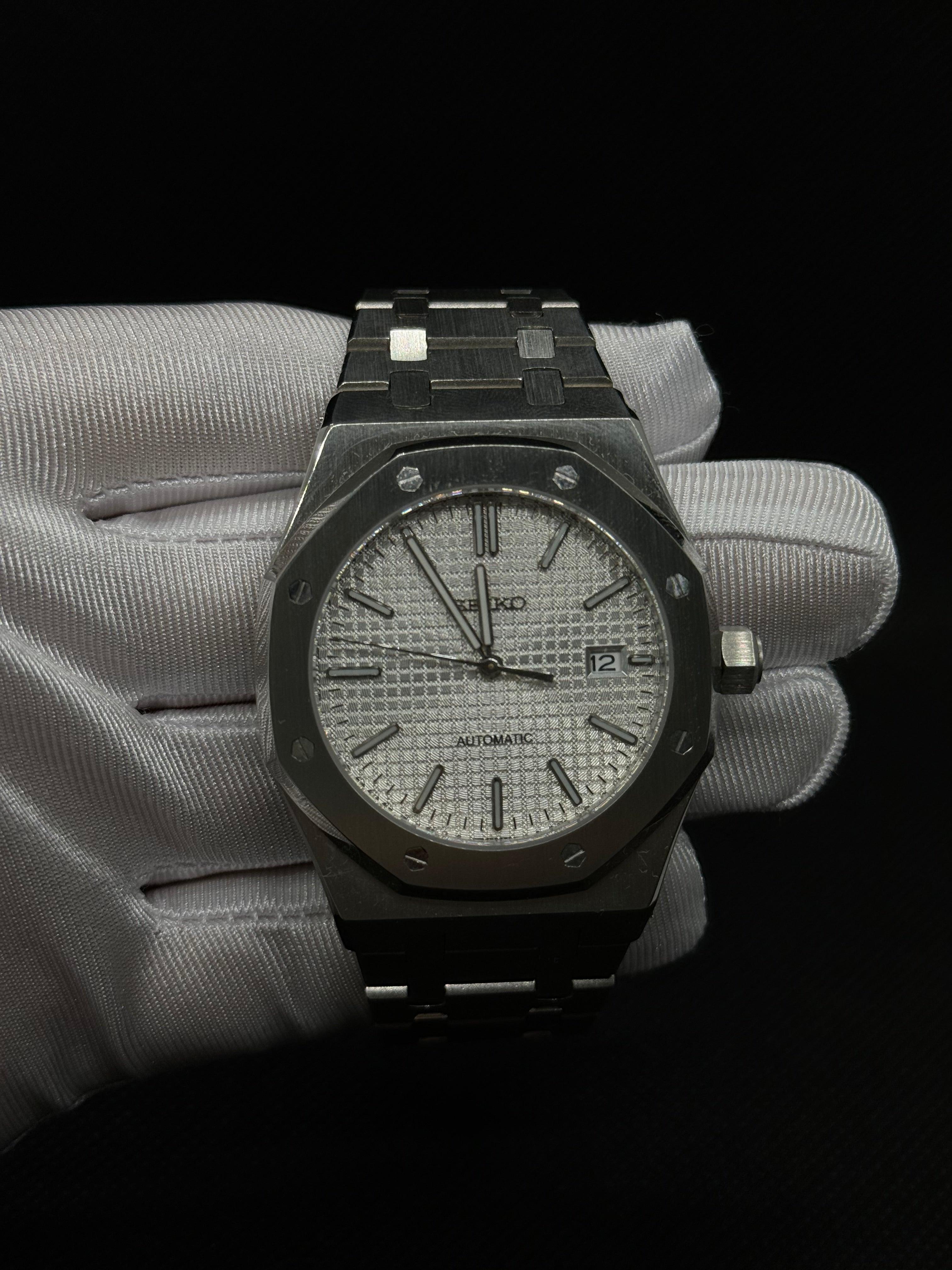 Seiko mod Royal Oak blanche - Time2Seiko