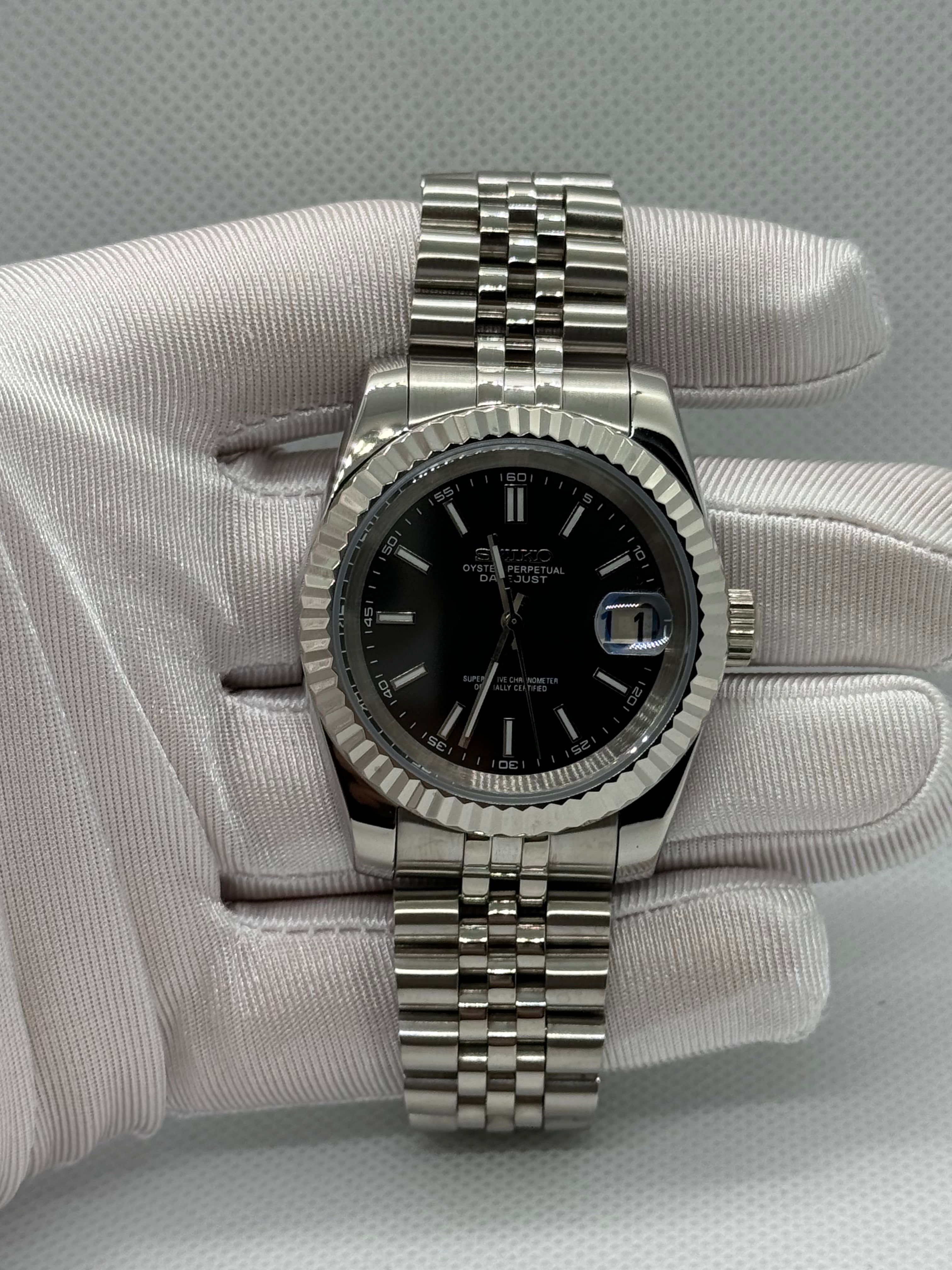 Seiko mod datejust black - Time2Seiko