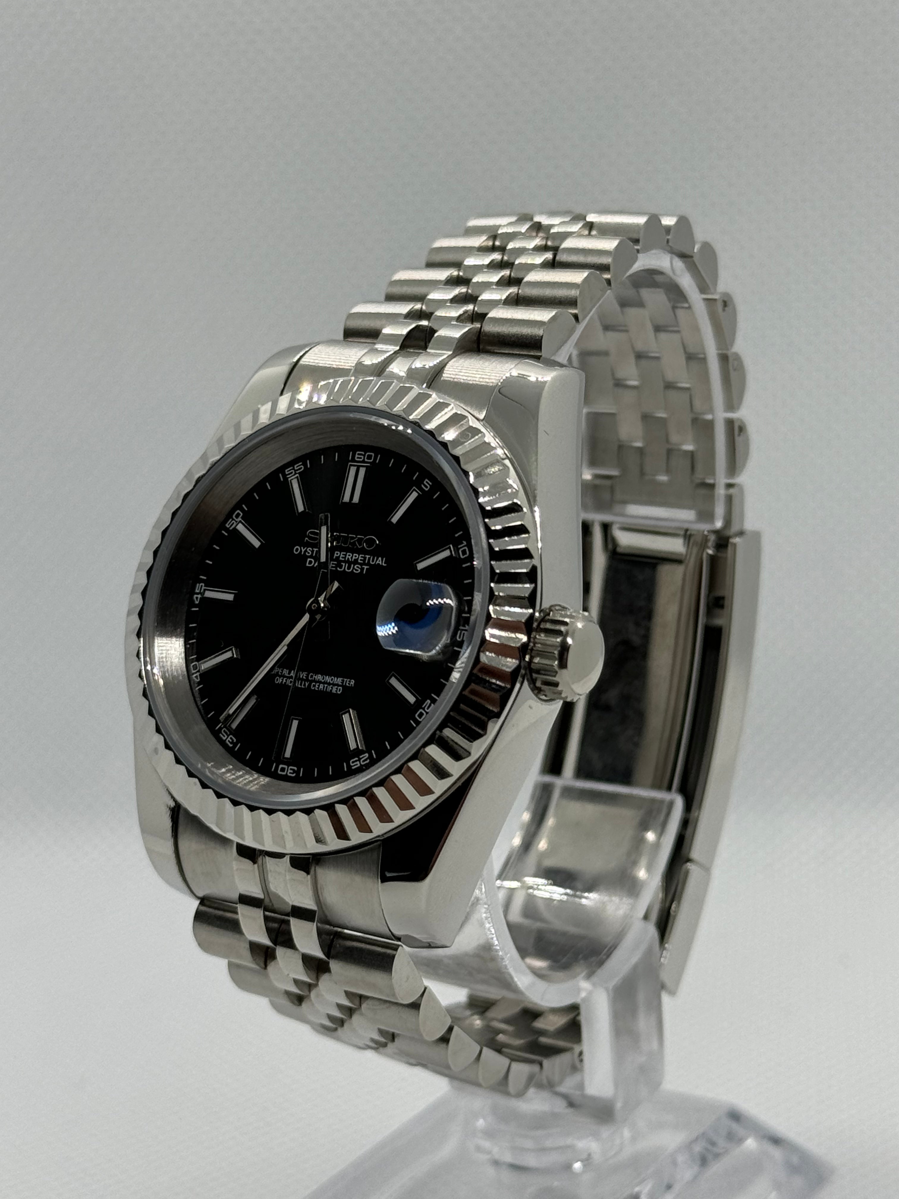 Seiko mod datejust black - Time2Seiko