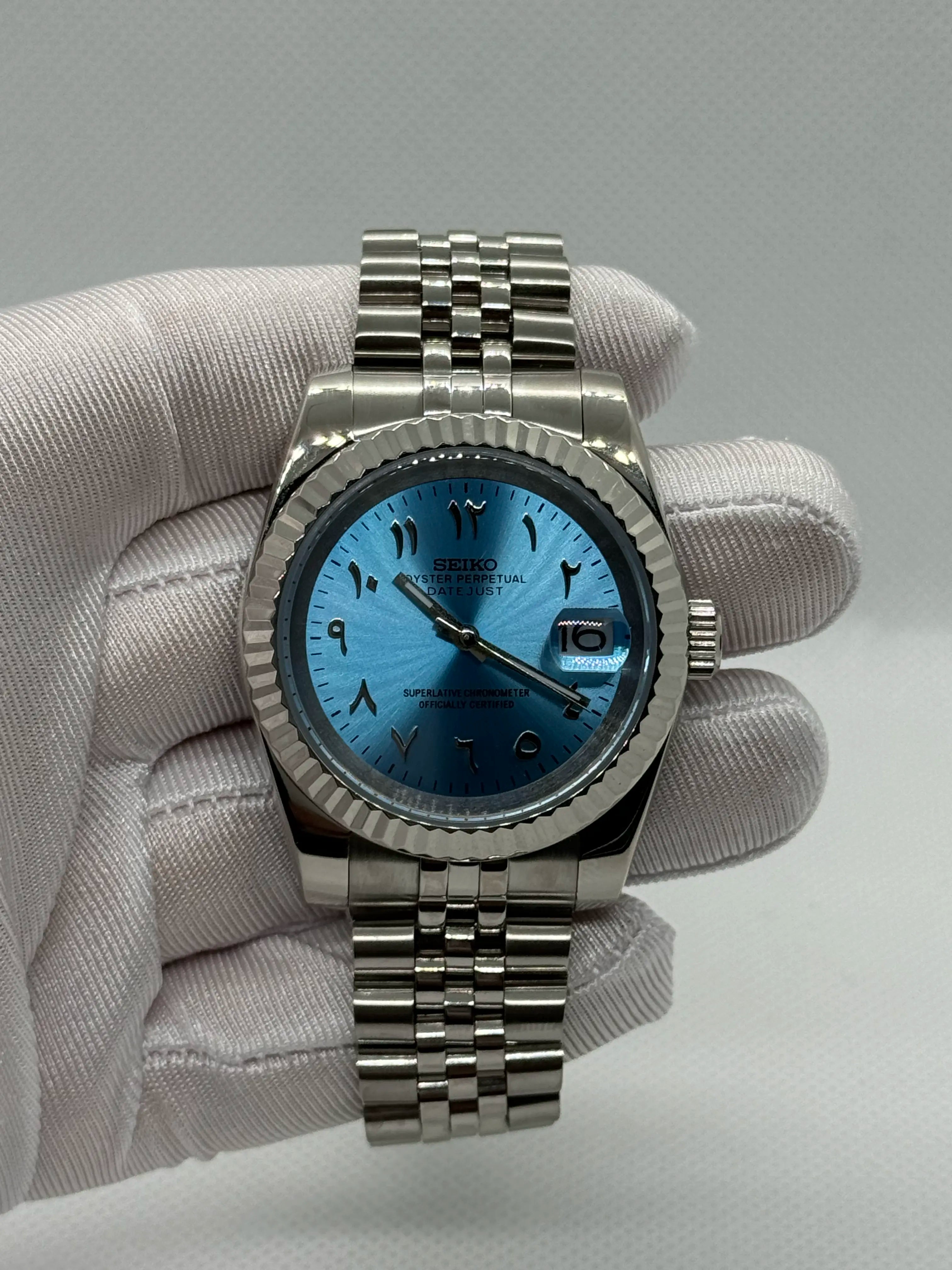 Seiko mod Arabic bleue