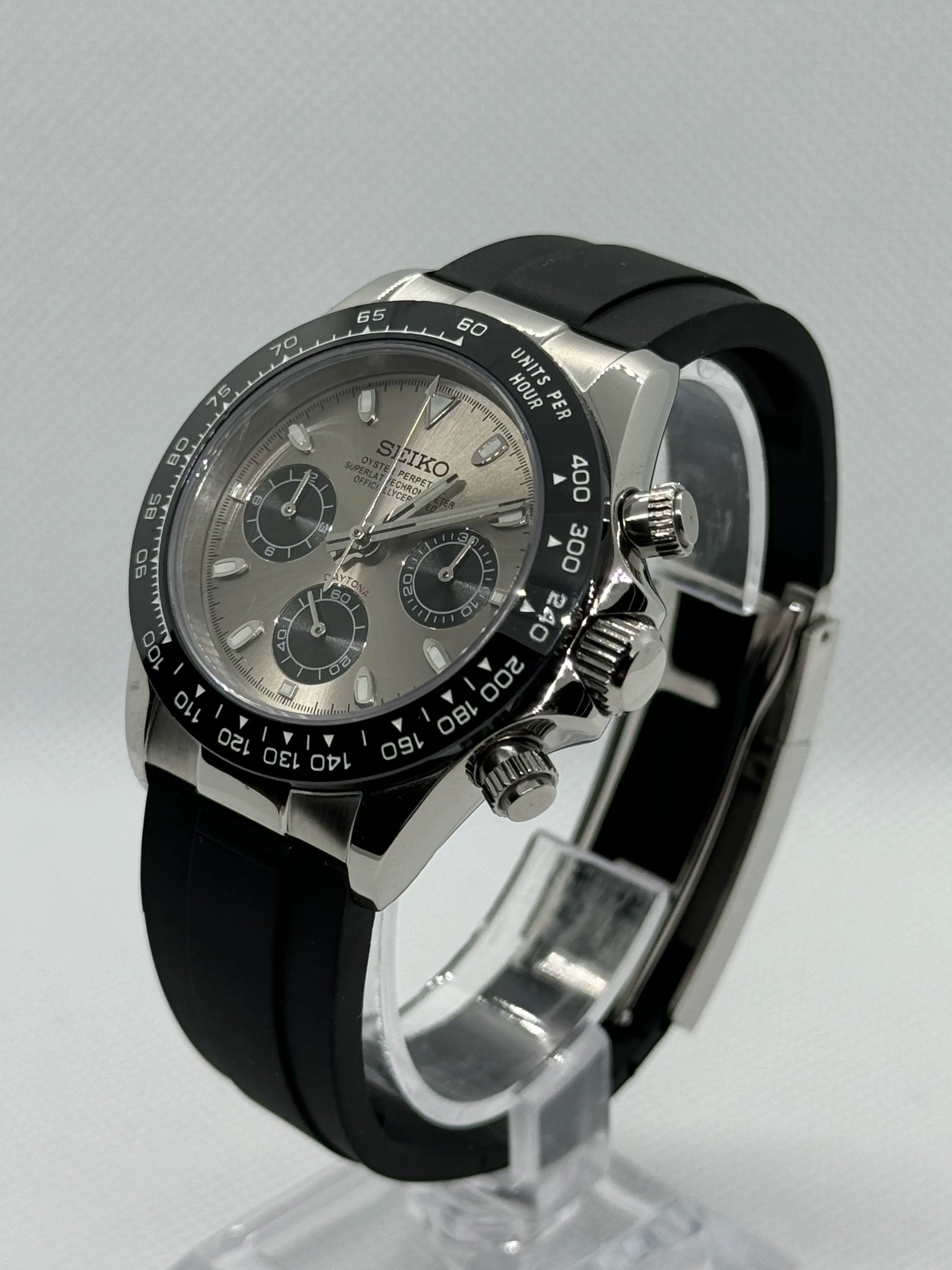 Seiko mod Daytona grise