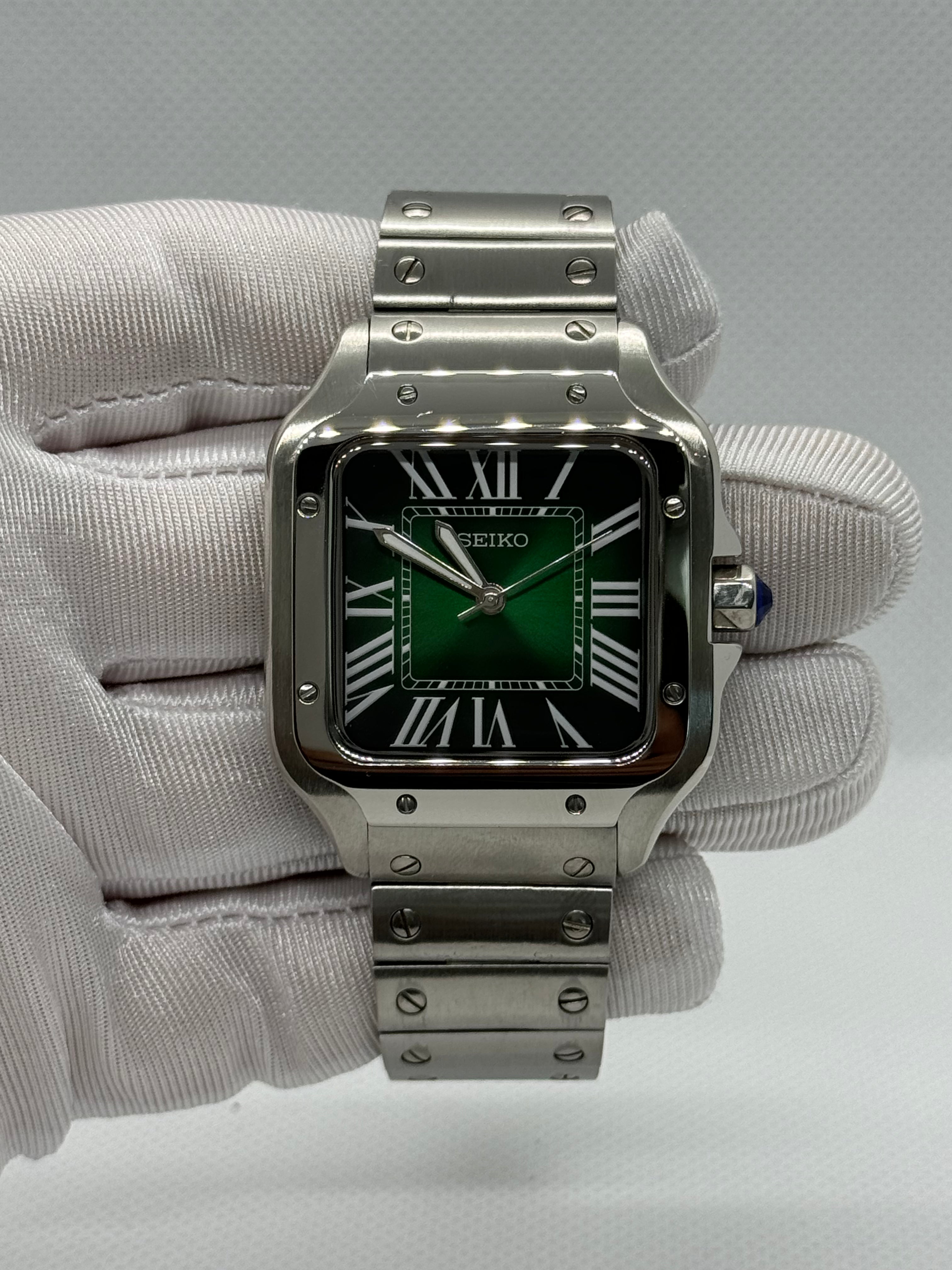 Seiko mod Santos verte