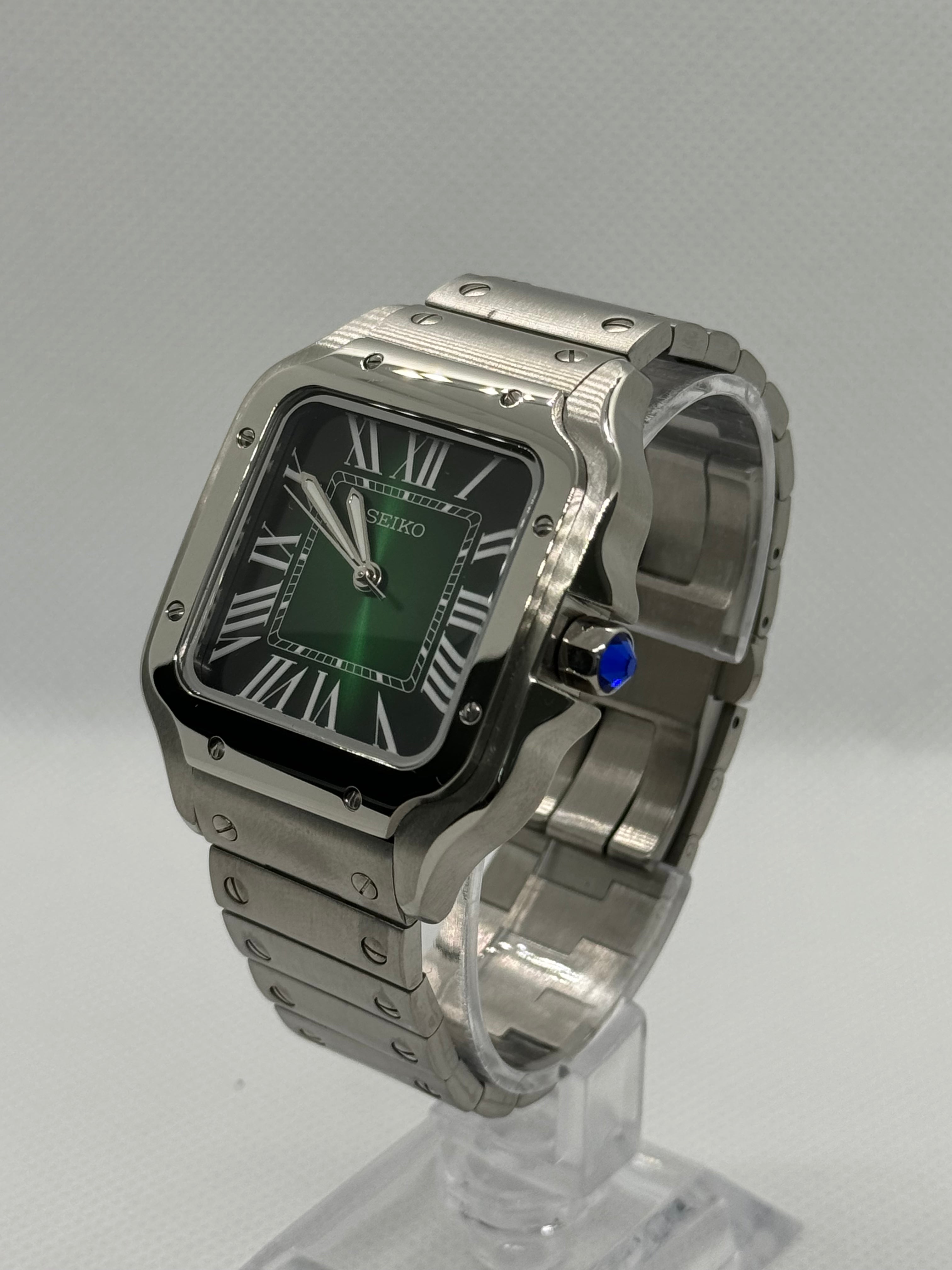 Seiko mod Santos verte