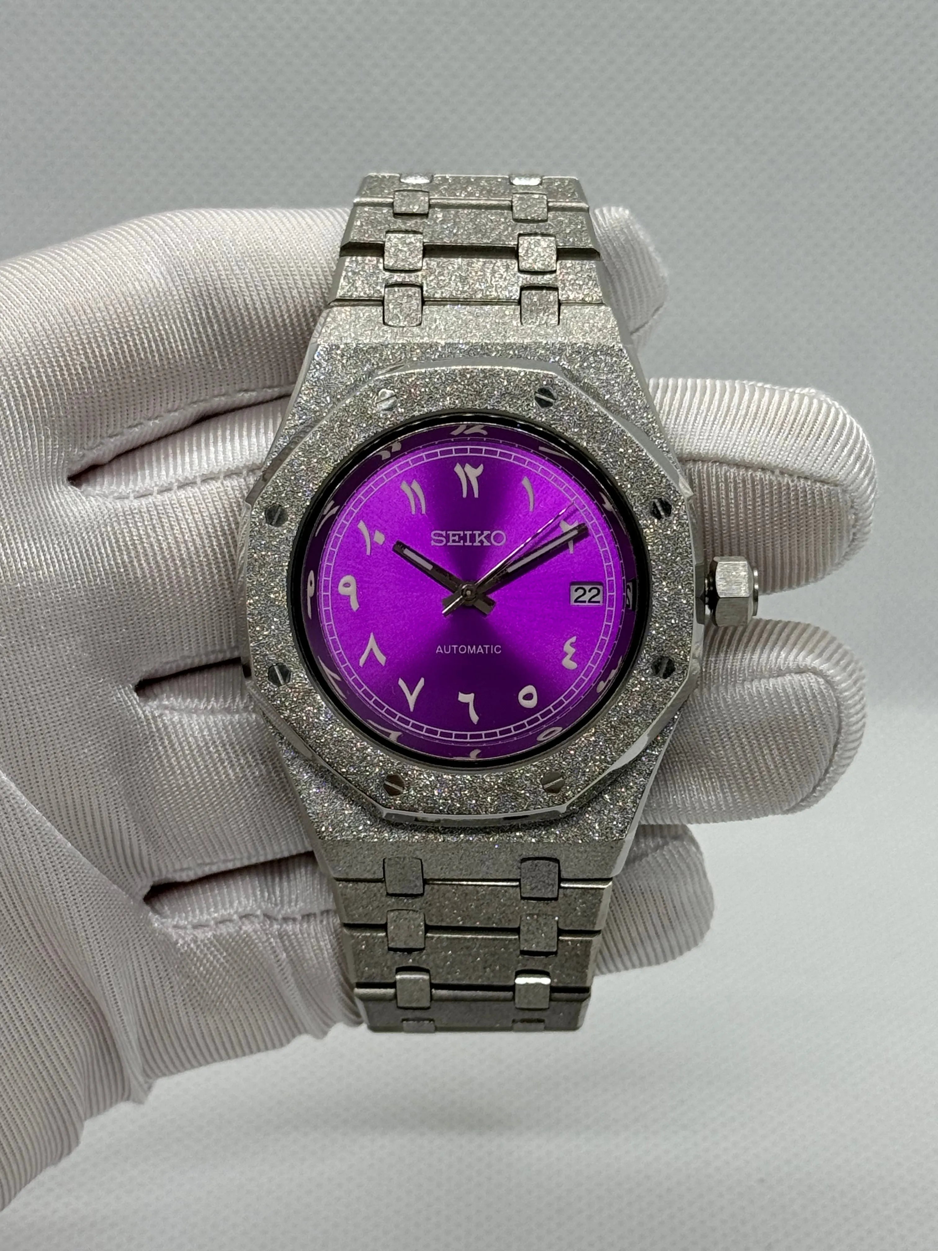 SEIKOAK arabic brillante rose - Montre personnalisée Time2Seiko