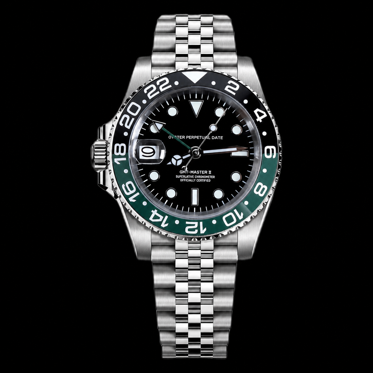 Montre Seiko mod SEIKO GMT sprite, sur fond blanc — Time2Seiko