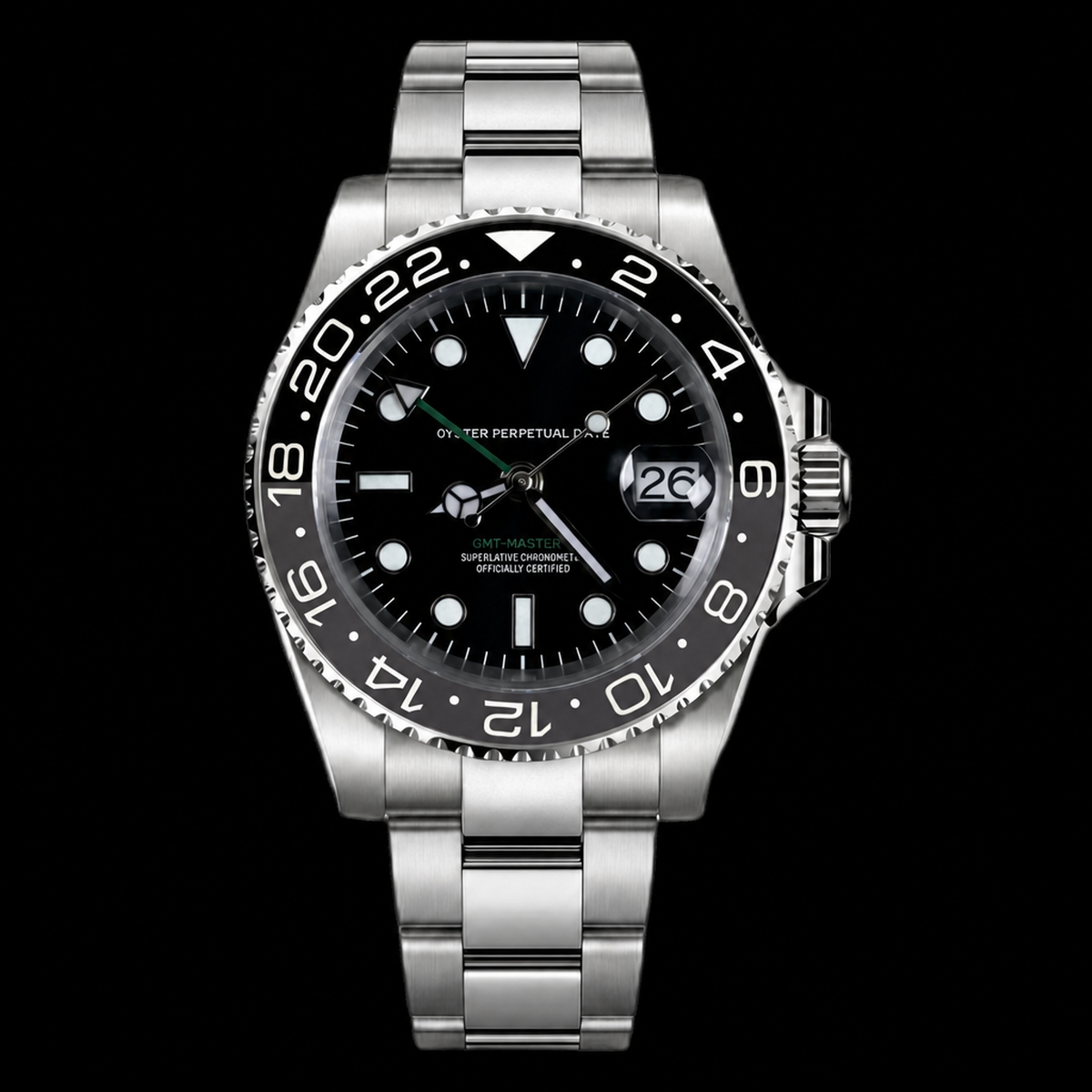 Montre Seiko mod SEIKO GMT wayne, sur fond blanc — Time2Seiko