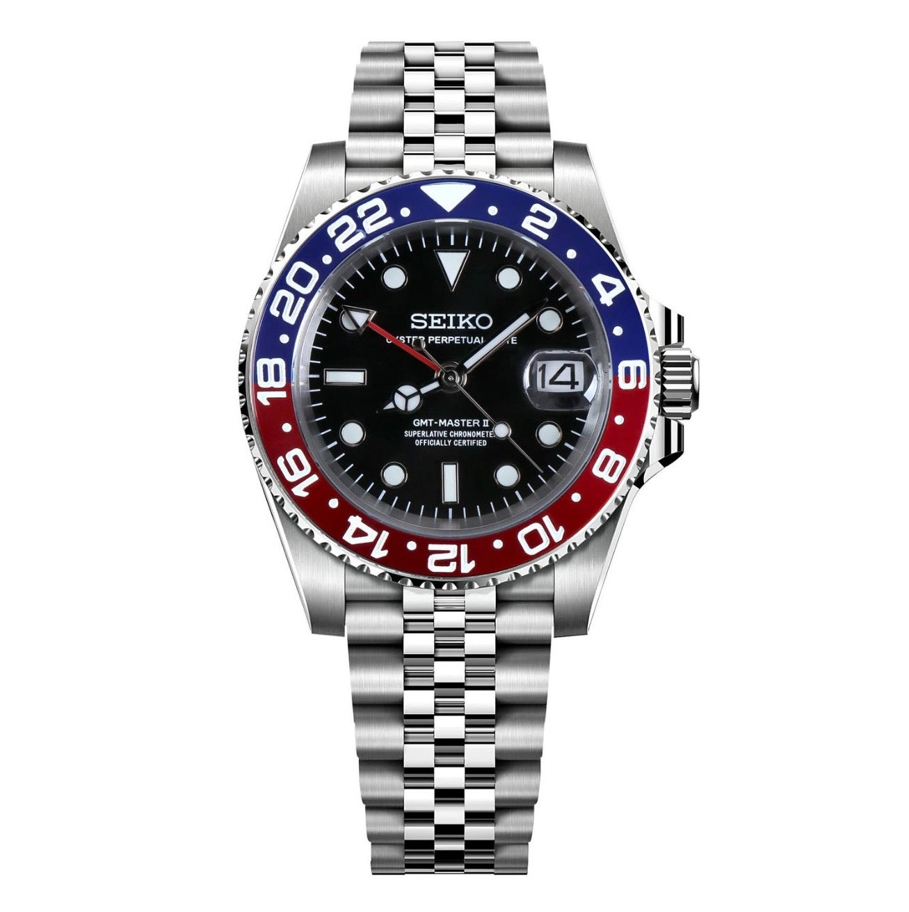 Montre Seiko Mod SEIKO GMT pepsi - Time2Seiko