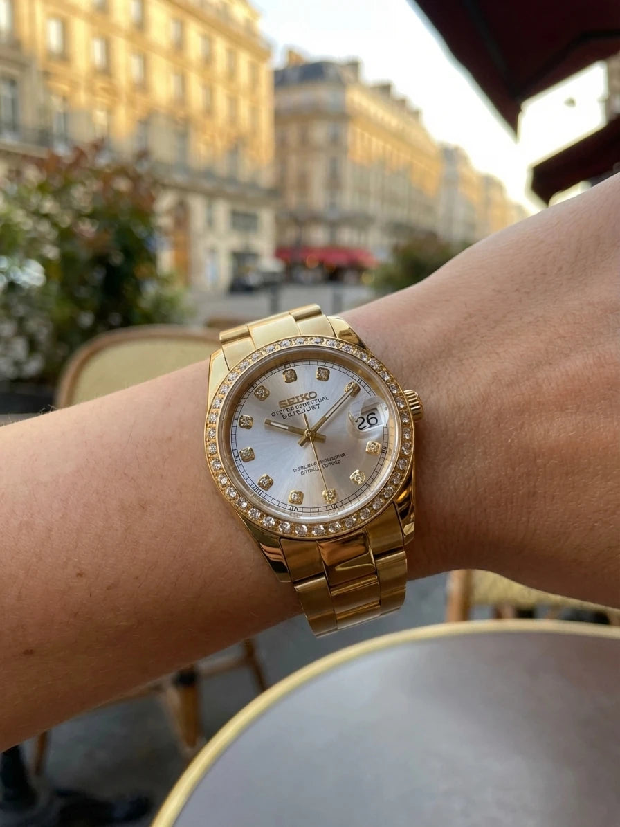 SEIKOJUST Or Femme portée au poignet - Time2Seiko