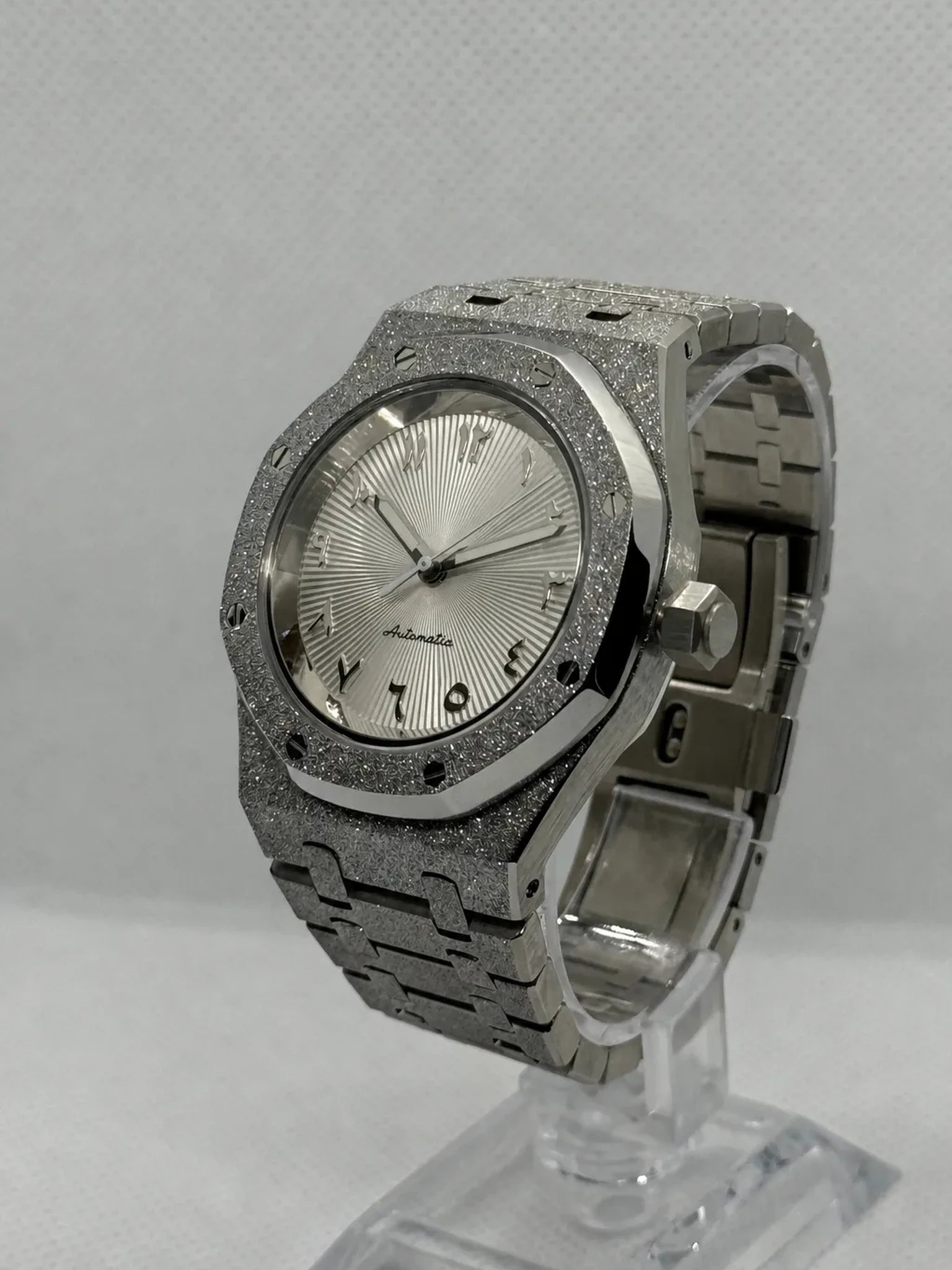 Montre Seiko mod SEIKOAK brillante arabic blanche, vue 3 — Time2Seiko