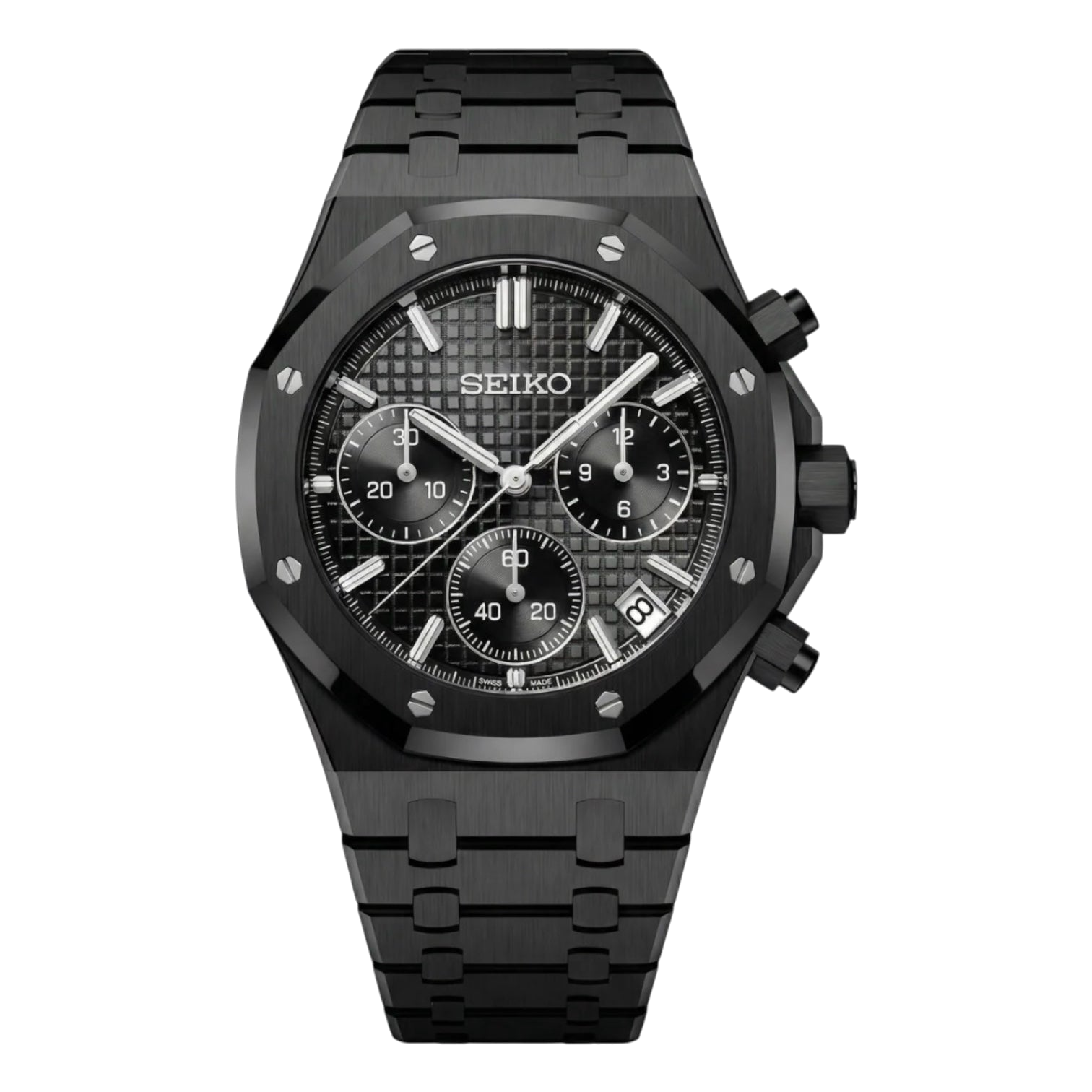 Montre Seiko Mod SEIKOAK chrono black edition - Time2Seiko