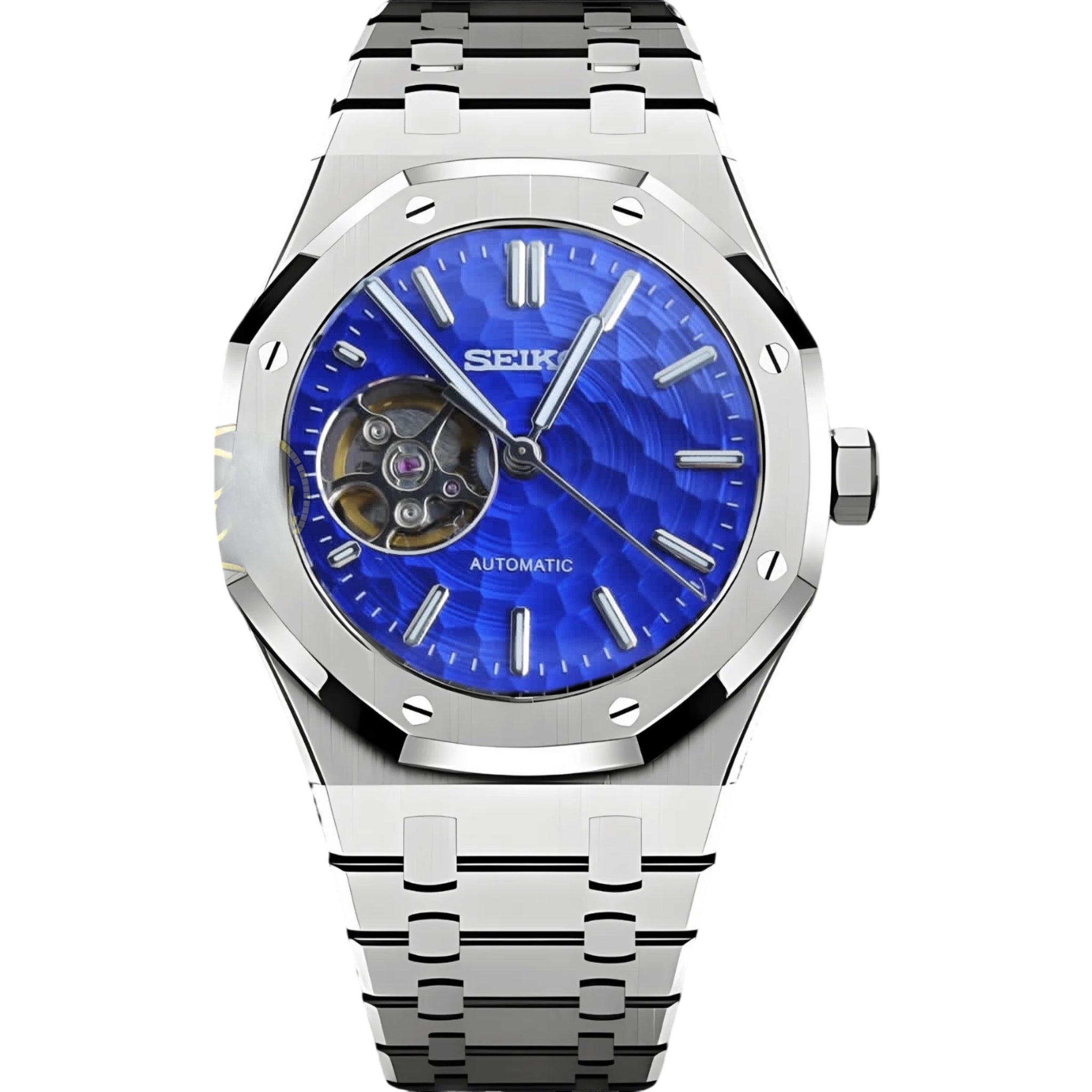 Montre Seiko Mod SEIKOAK cœur ouvert bleue - Time2Seiko