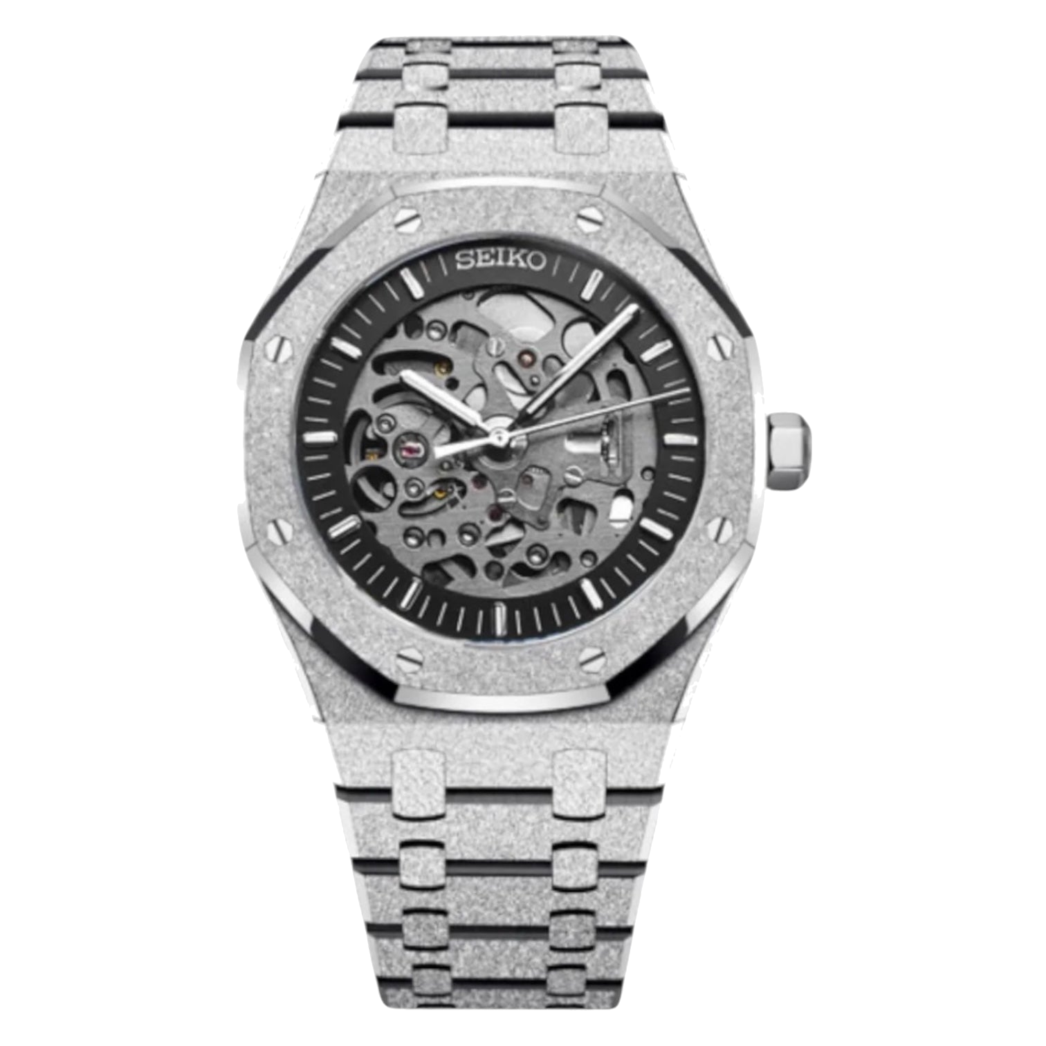 Montre Seiko Mod SEIKOAK frosted squelette - Time2Seiko