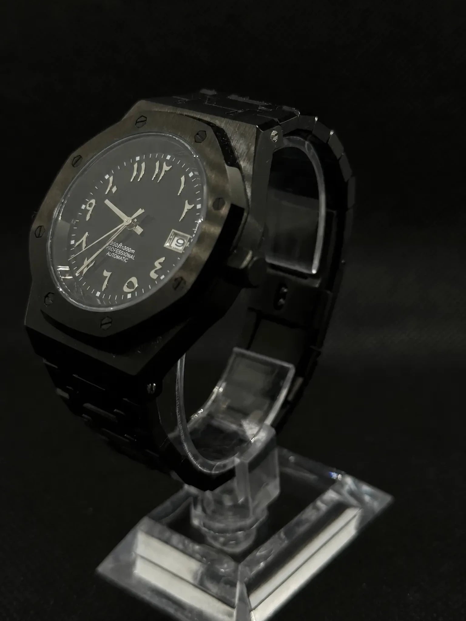 Montre Seiko mod SEIKOAK full black, vue 3 — Time2Seiko
