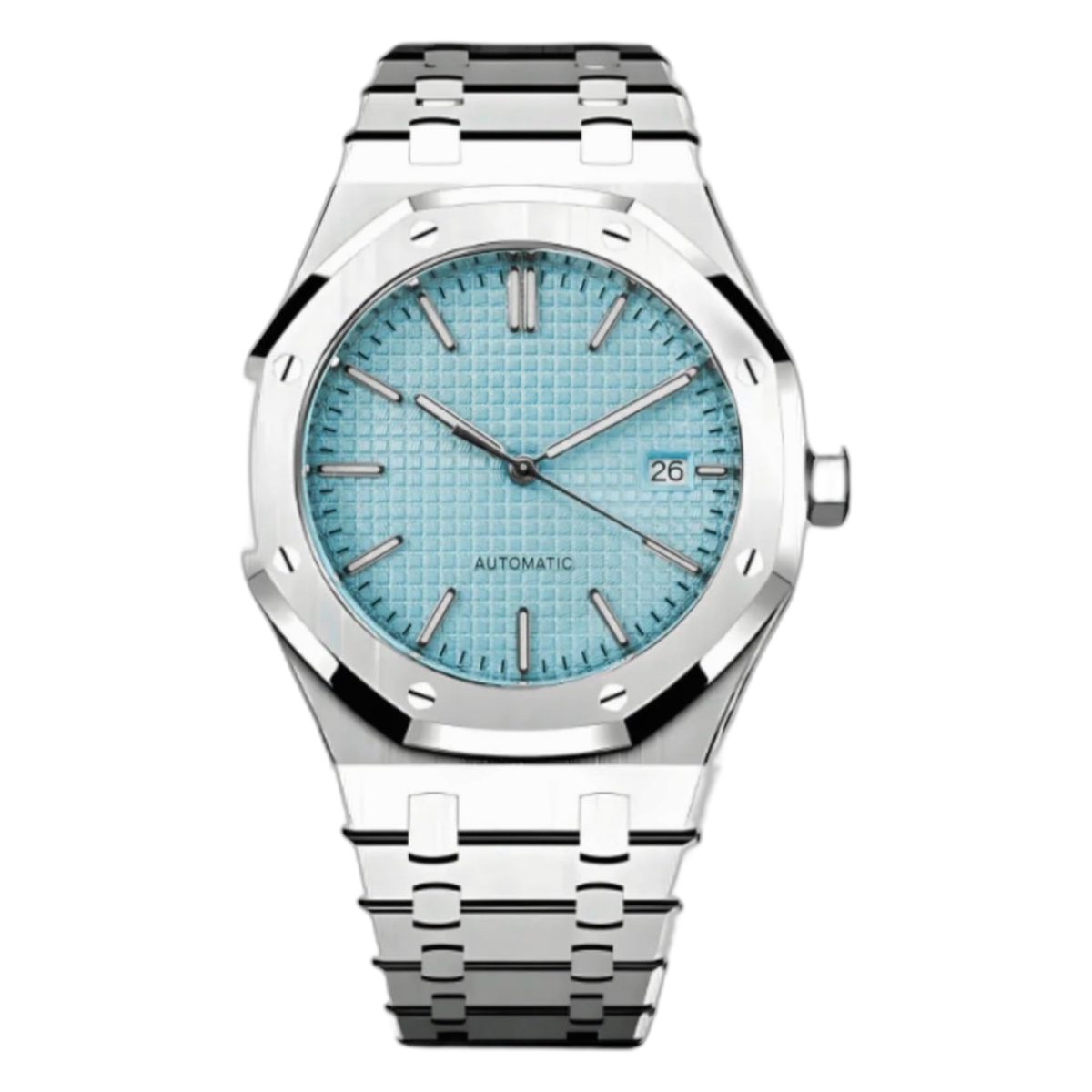 Montre Seiko mod SEIKOAK ice blue, sur fond blanc — Time2Seiko