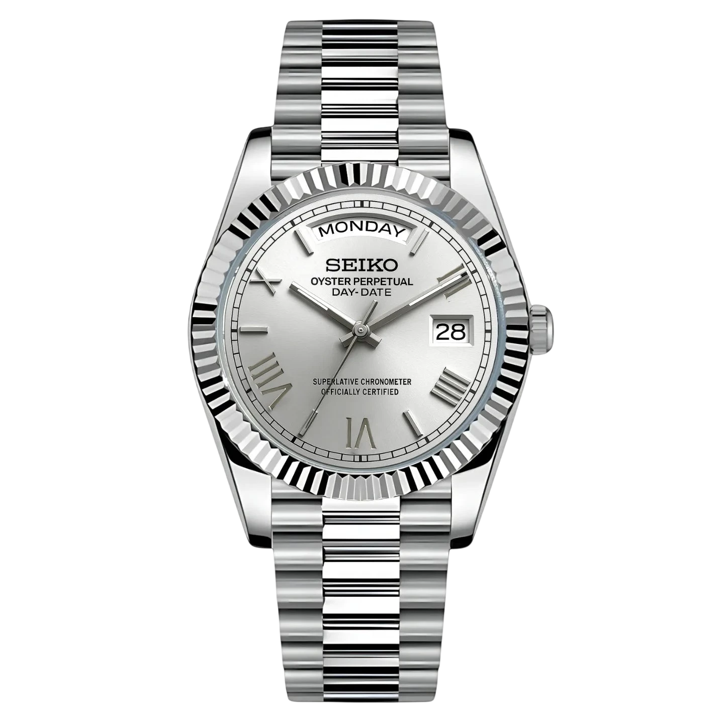 Montre Seiko Mod SEIKODATE blanche roman - Time2Seiko